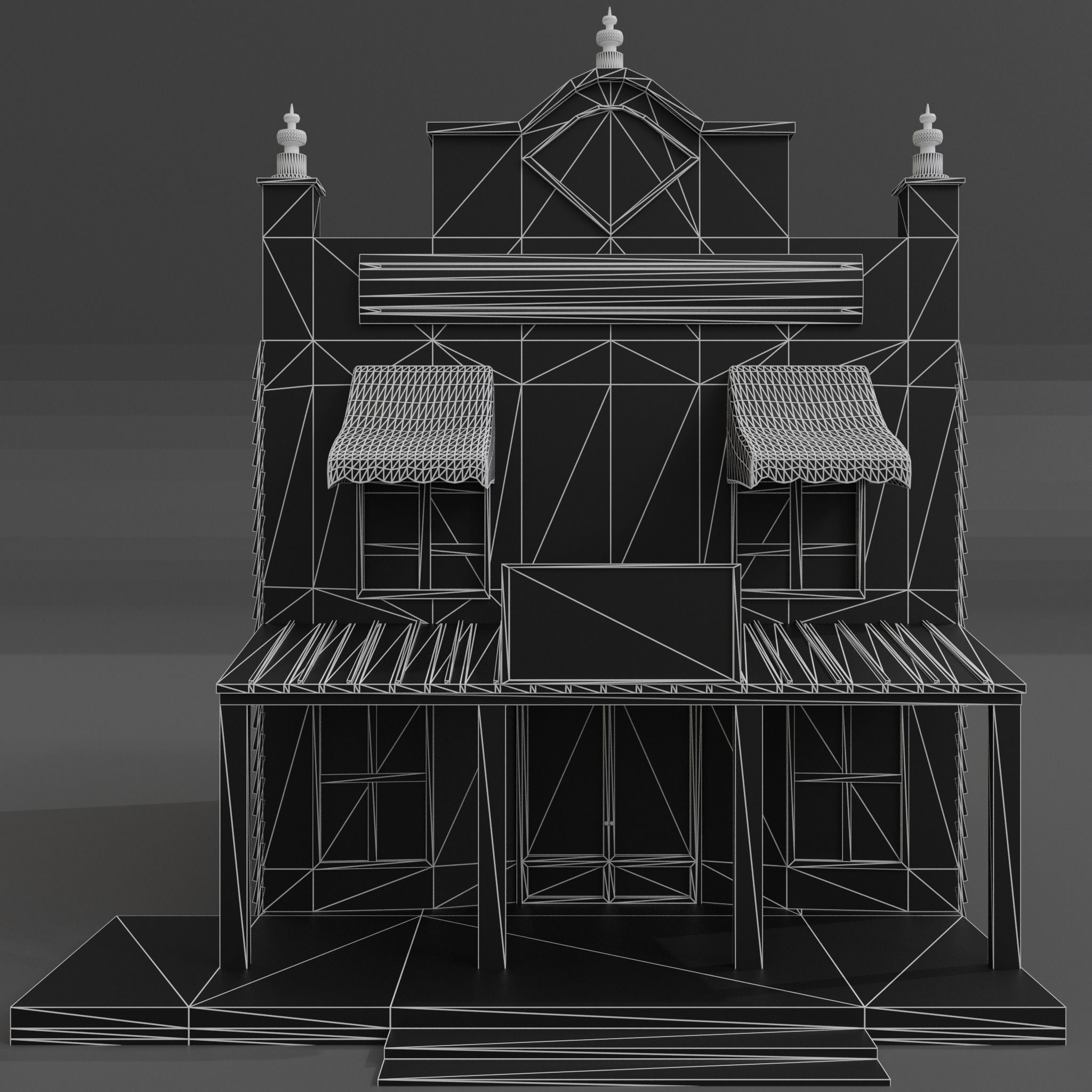 WESTERN HOTEL  Low-poly 3D model_4