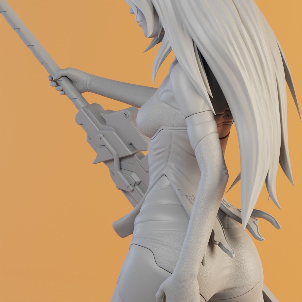 A2 Nier Automata figurine 3D print model_5