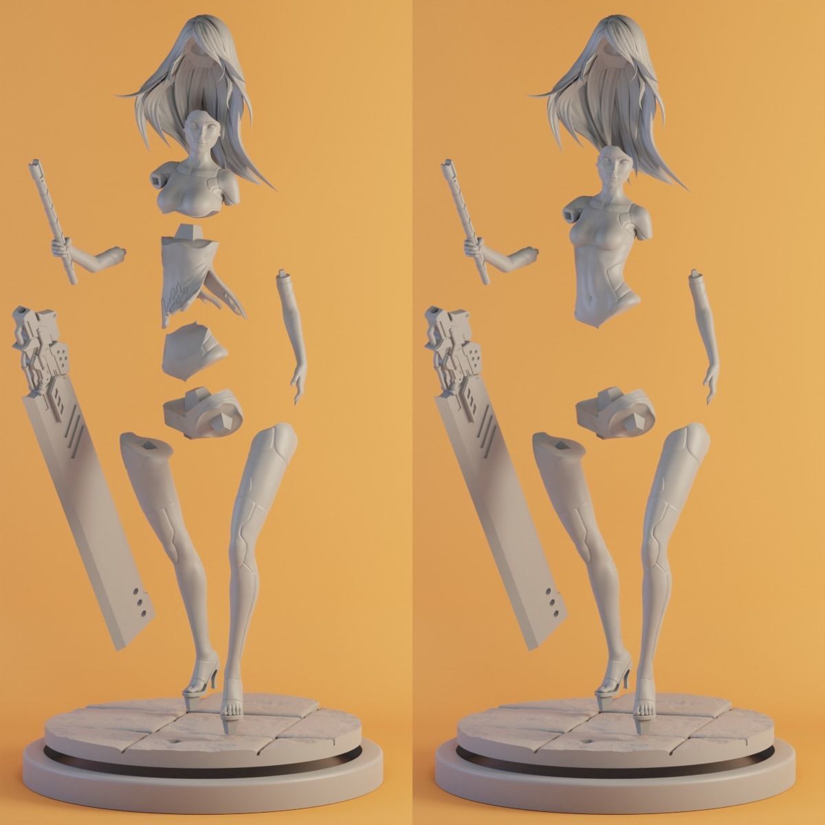 A2 Nier Automata figurine 3D print model_7