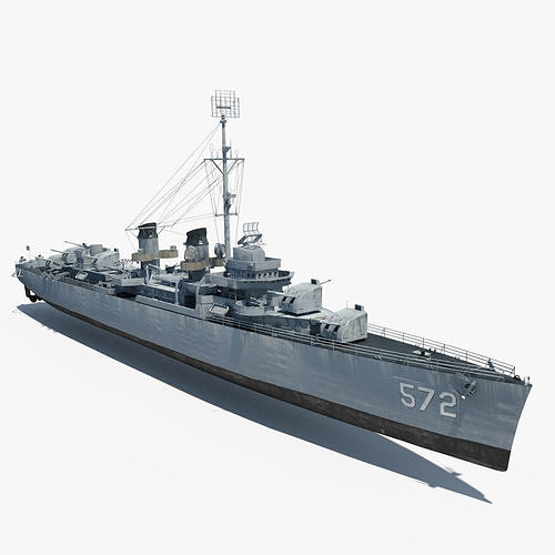 Allen M Sumner-class destroyer Low-poly 3D model