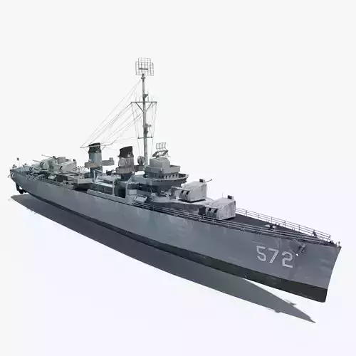 Allen M Sumner-class destroyer Low-poly 3D model