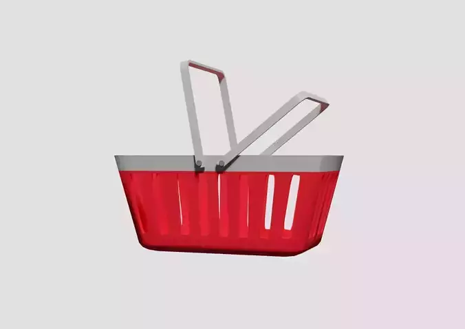 Shopping Basket 3D Model Low-poly 3D model