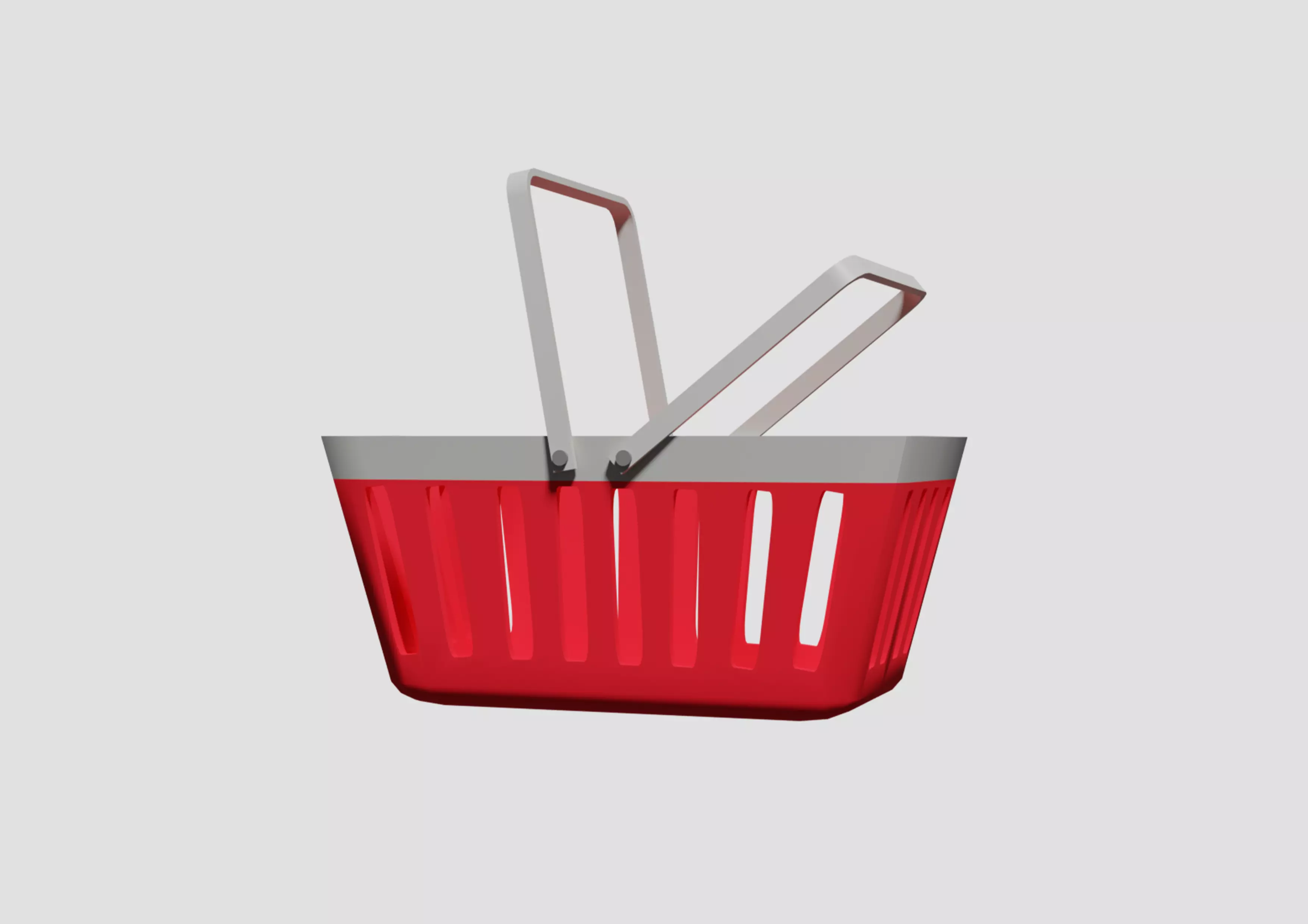 Shopping Basket 3D Model Low-poly 3D model_0