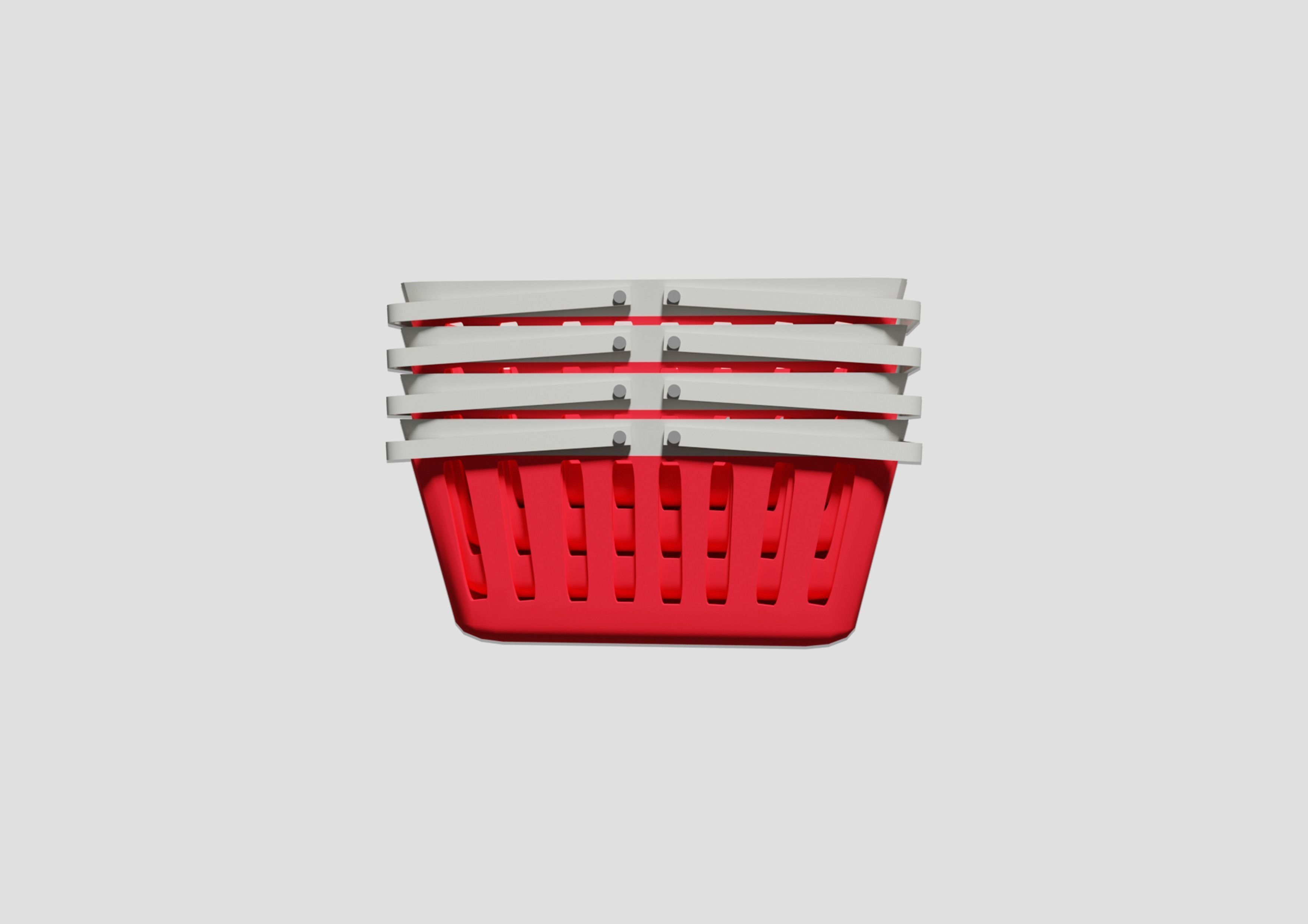 Shopping Basket 3D Model Low-poly 3D model_3