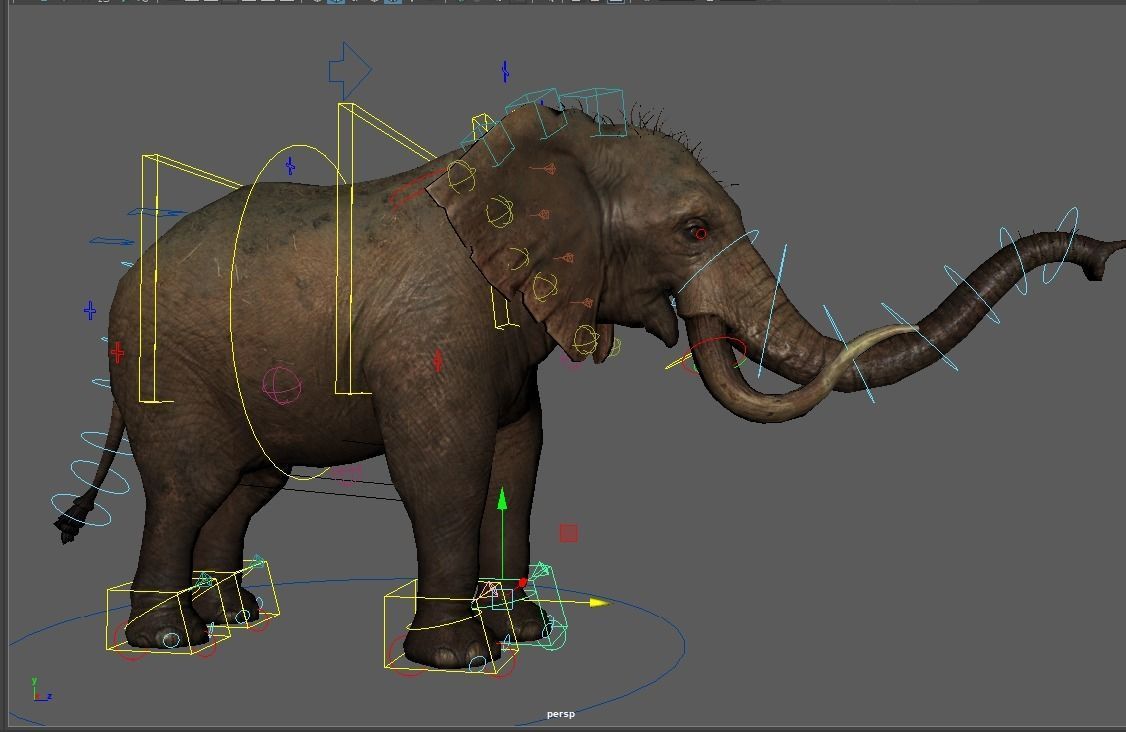 Rigged ELEPHANT Low-poly 3D model_6