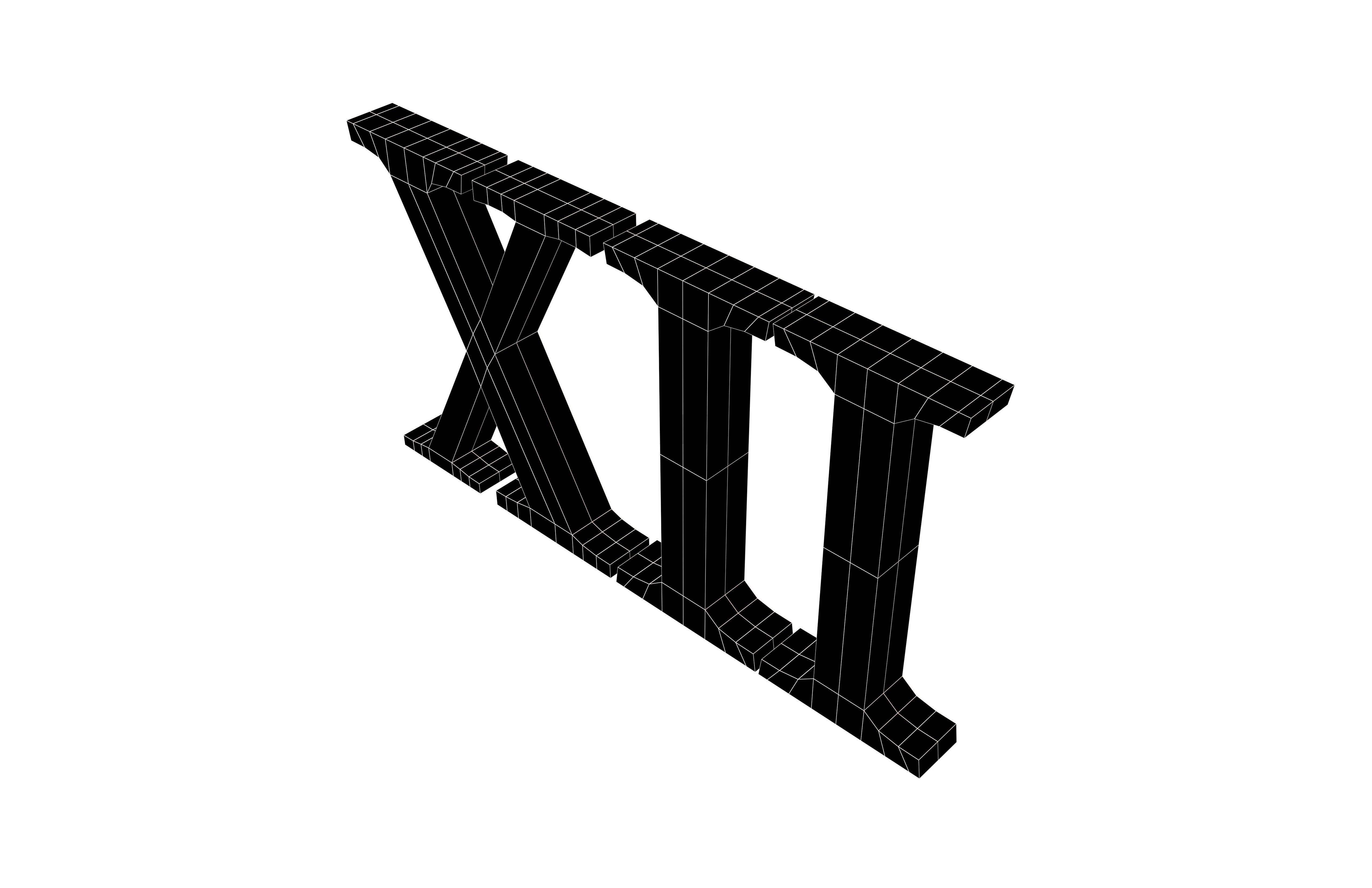 Roman Numerals 12 v1 002 Low-poly 3D model_6