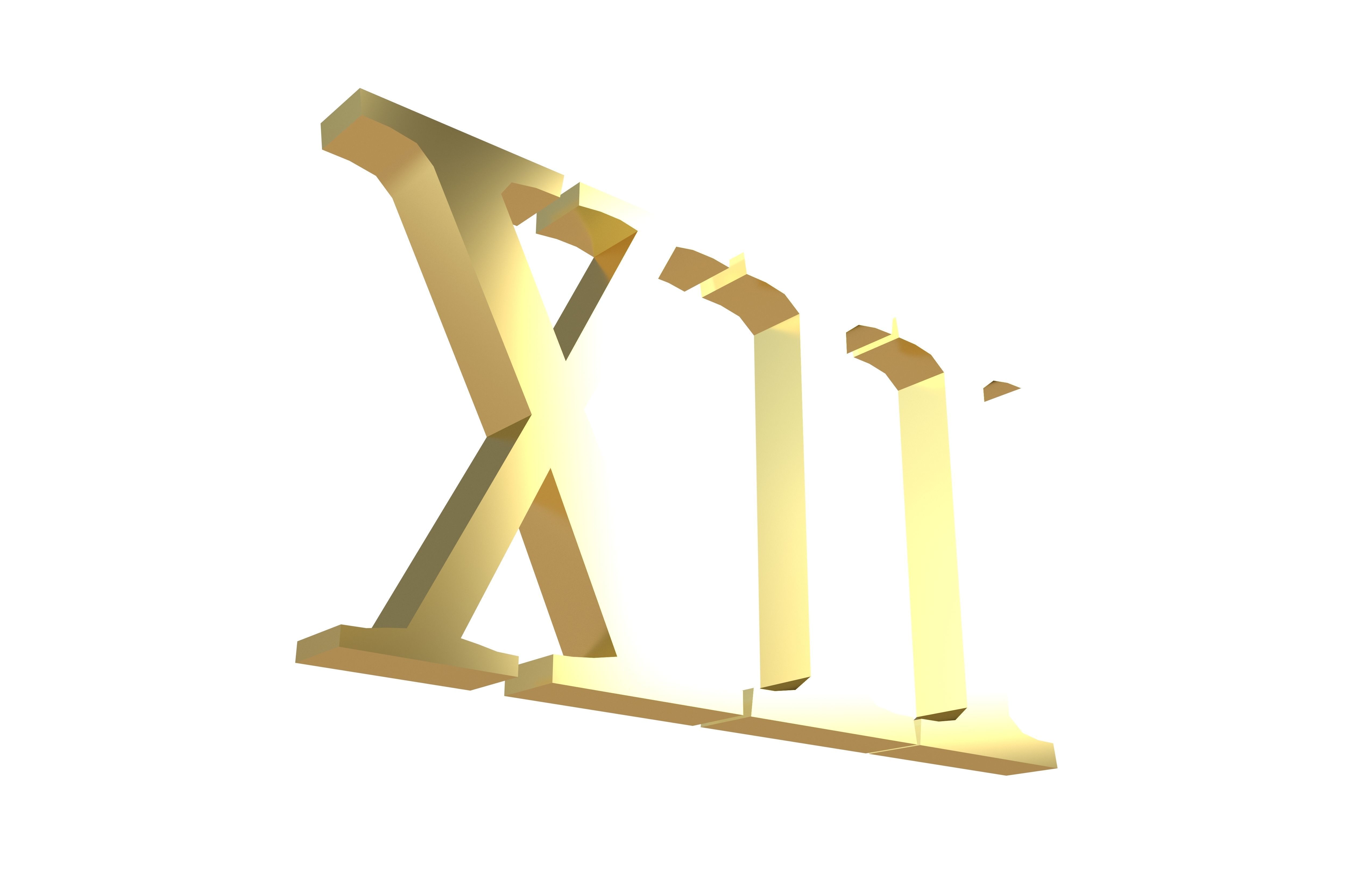 Roman Numerals 12 v1 002 Low-poly 3D model_3