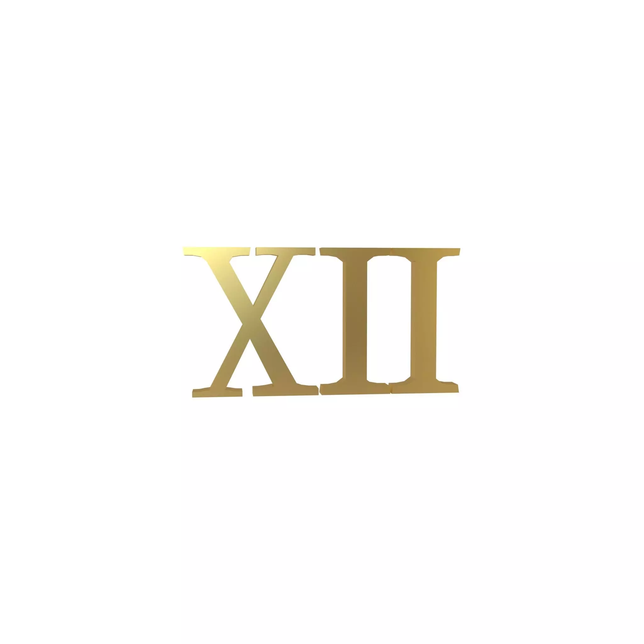 Roman Numerals 12 v1 002 Low-poly 3D model_0
