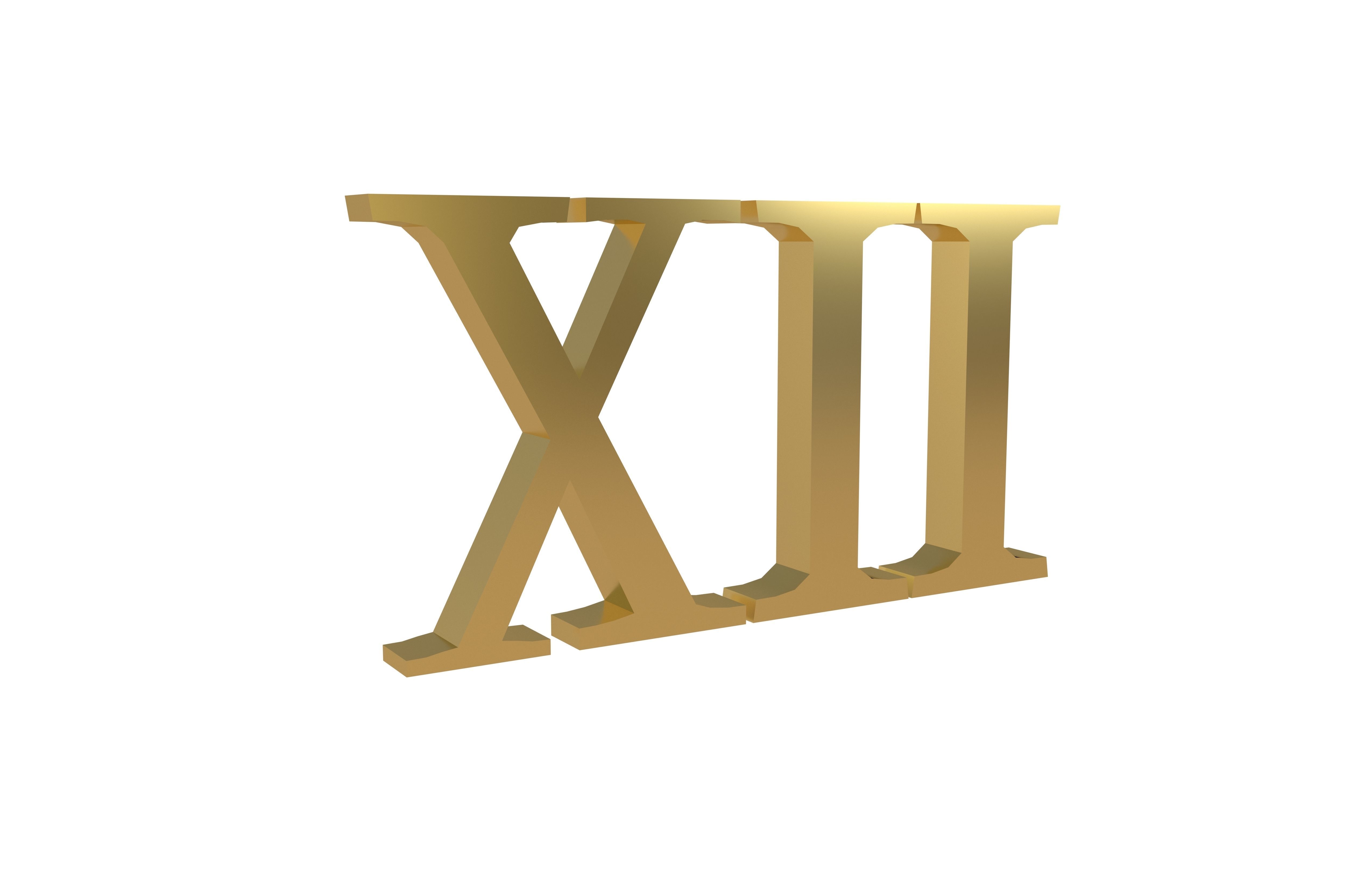 Roman Numerals 12 v1 002 Low-poly 3D model_1