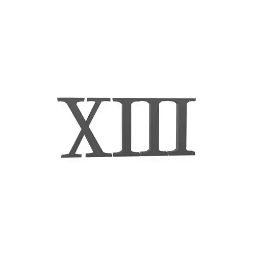 Roman Numerals 13 v1 001 Low-poly 3D model