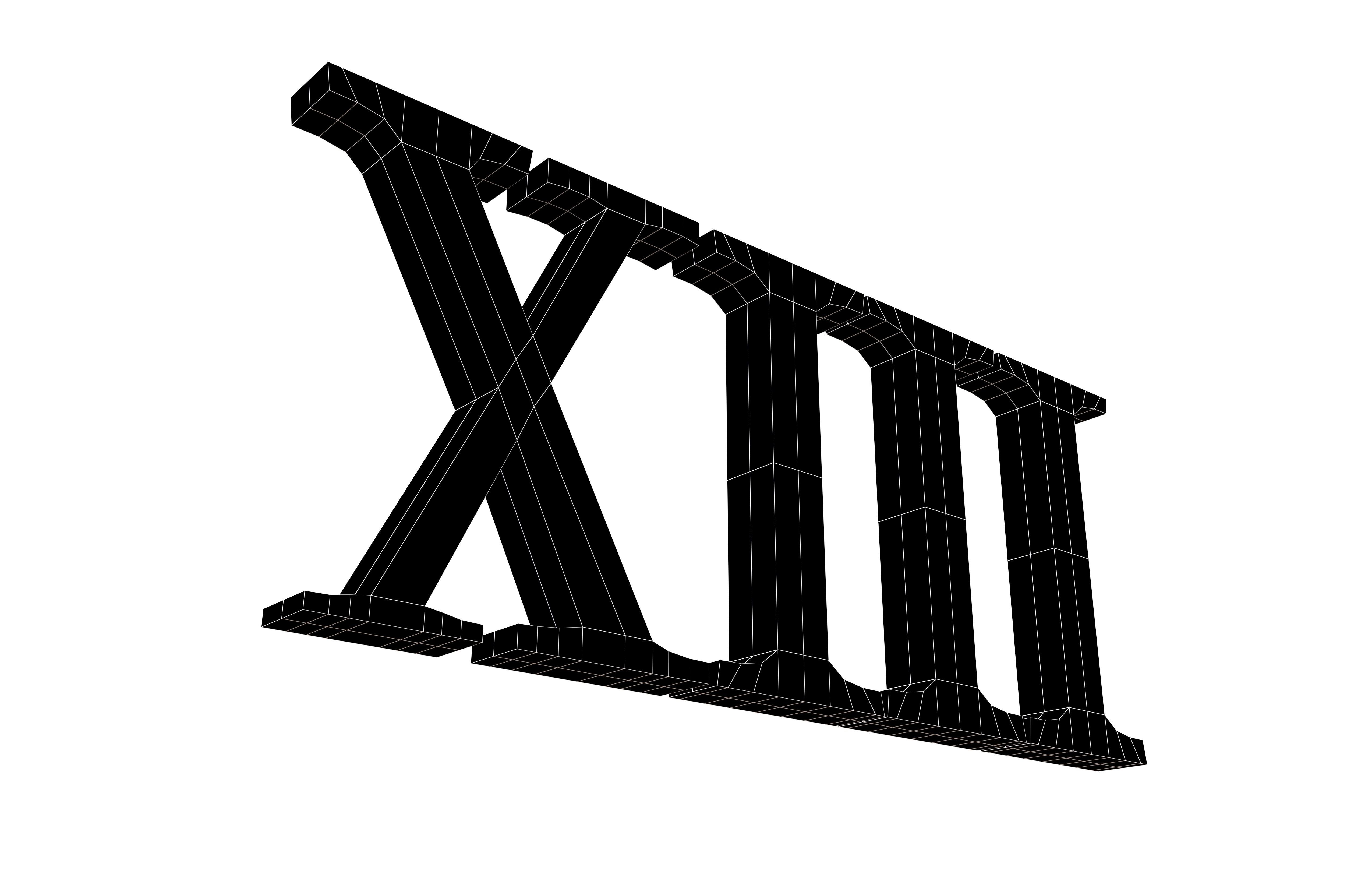 Roman Numerals 13 v1 002 Low-poly 3D model_6