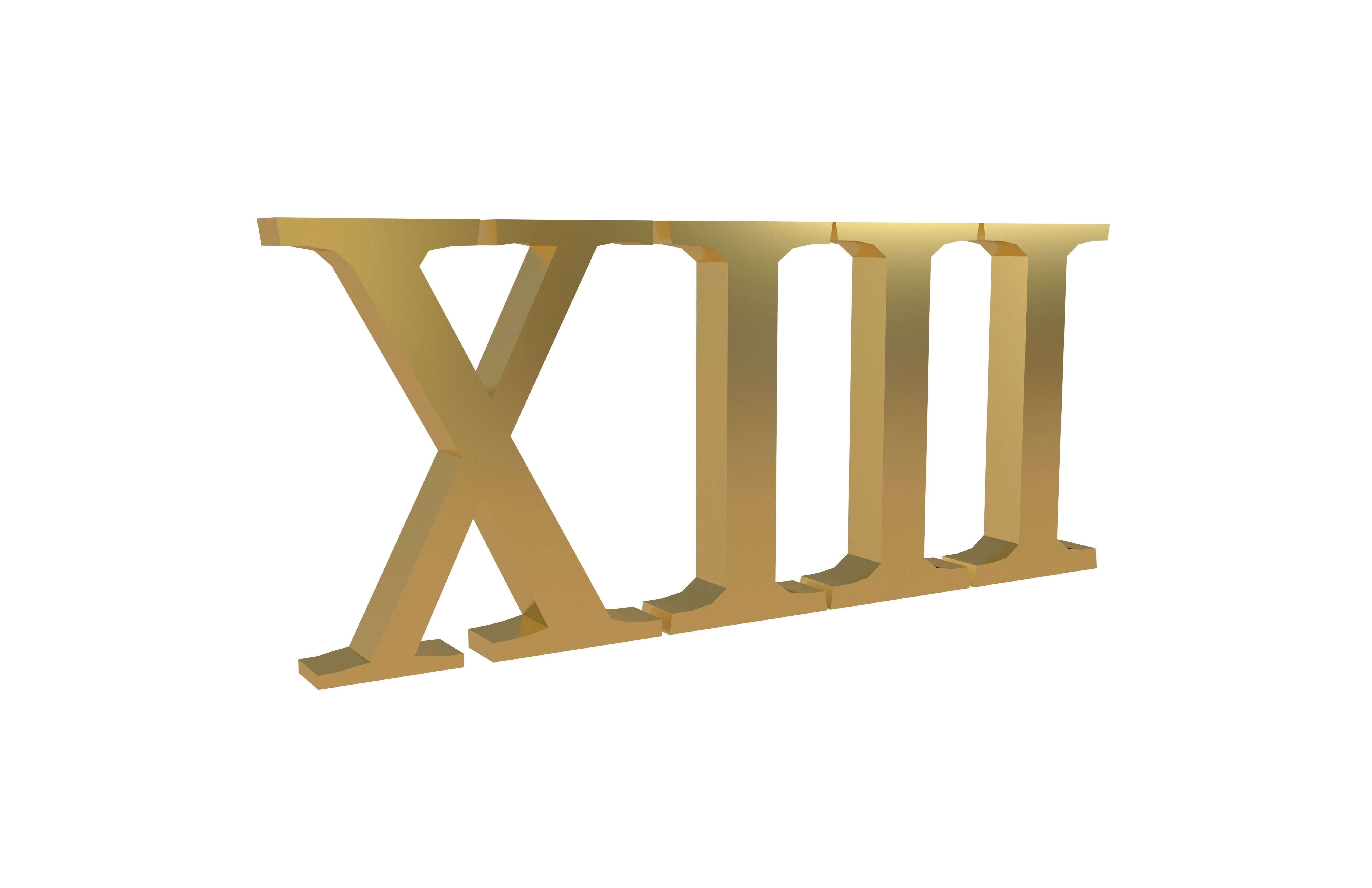 Roman Numerals 13 v1 002 Low-poly 3D model_2