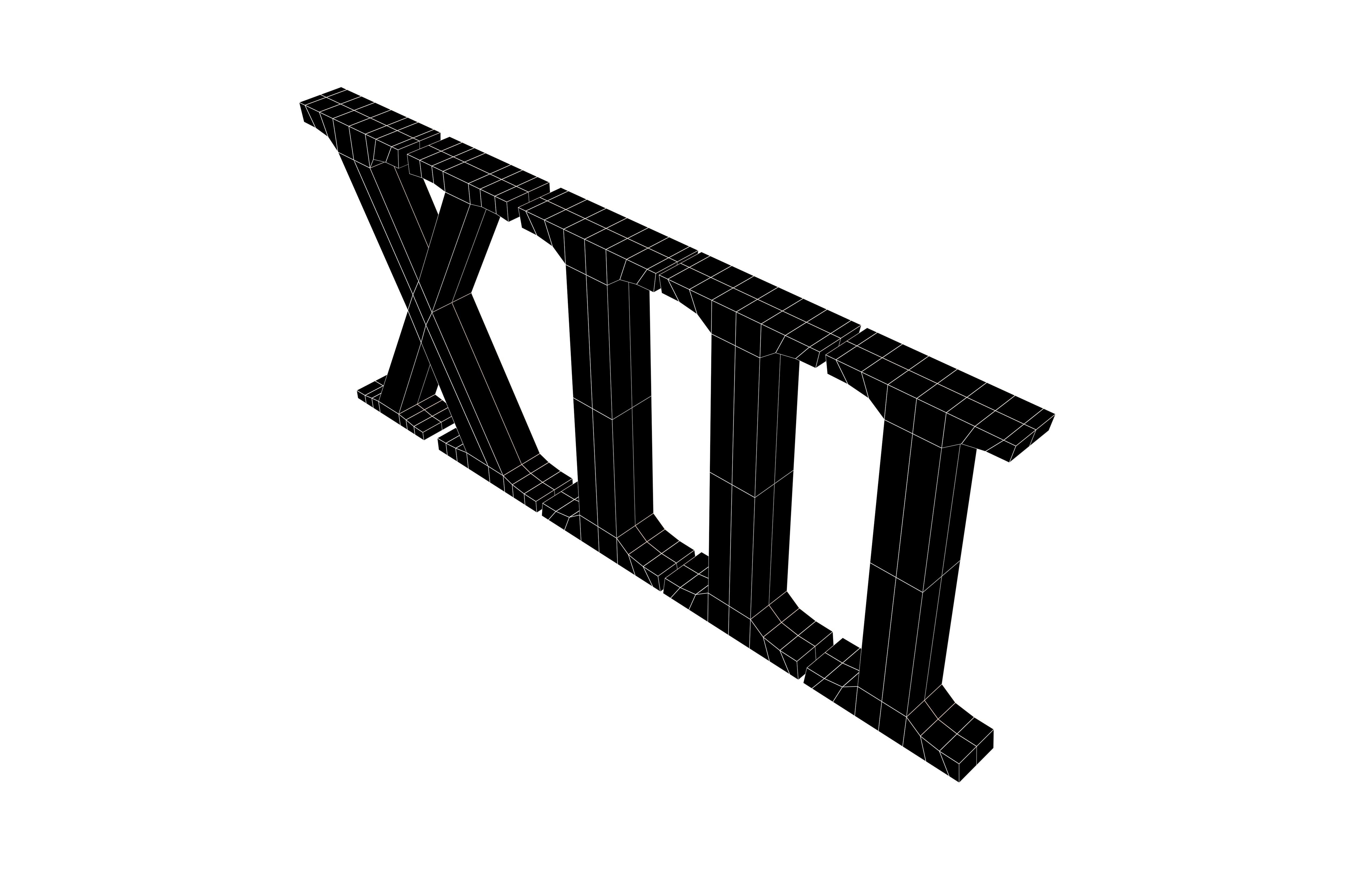 Roman Numerals 13 v1 002 Low-poly 3D model_5