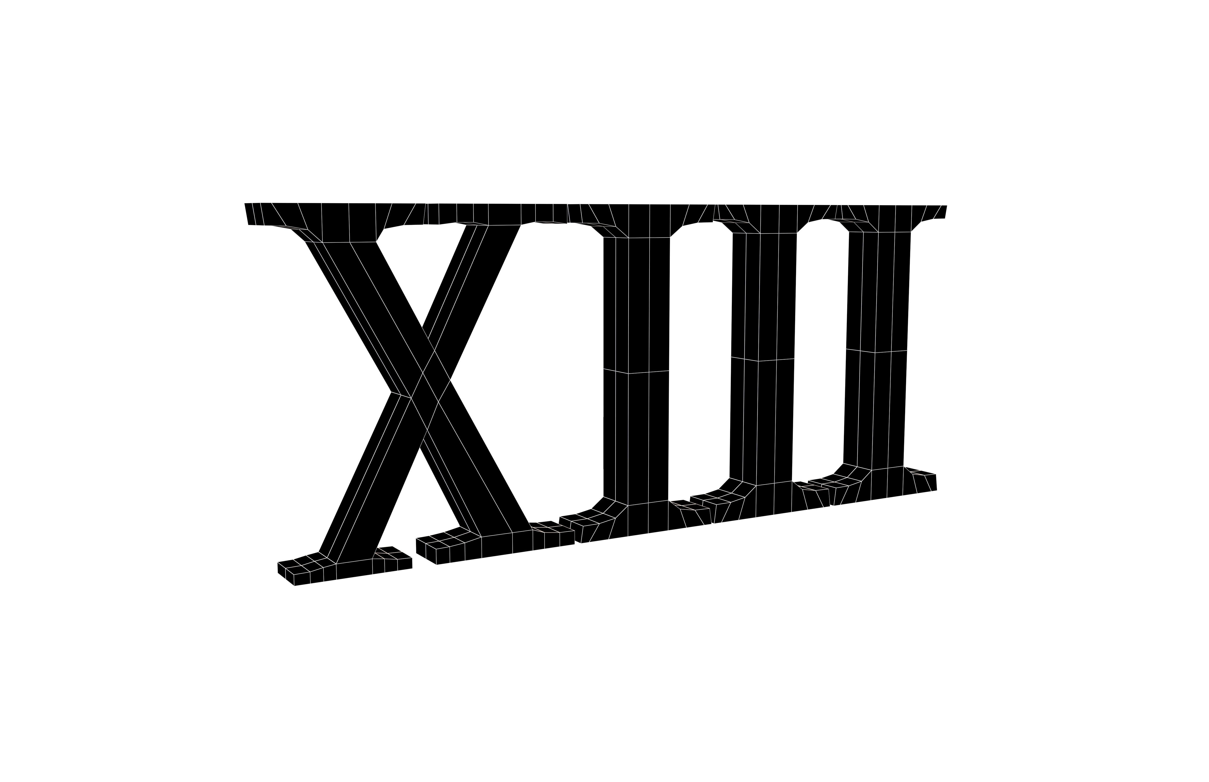 Roman Numerals 13 v1 002 Low-poly 3D model_7
