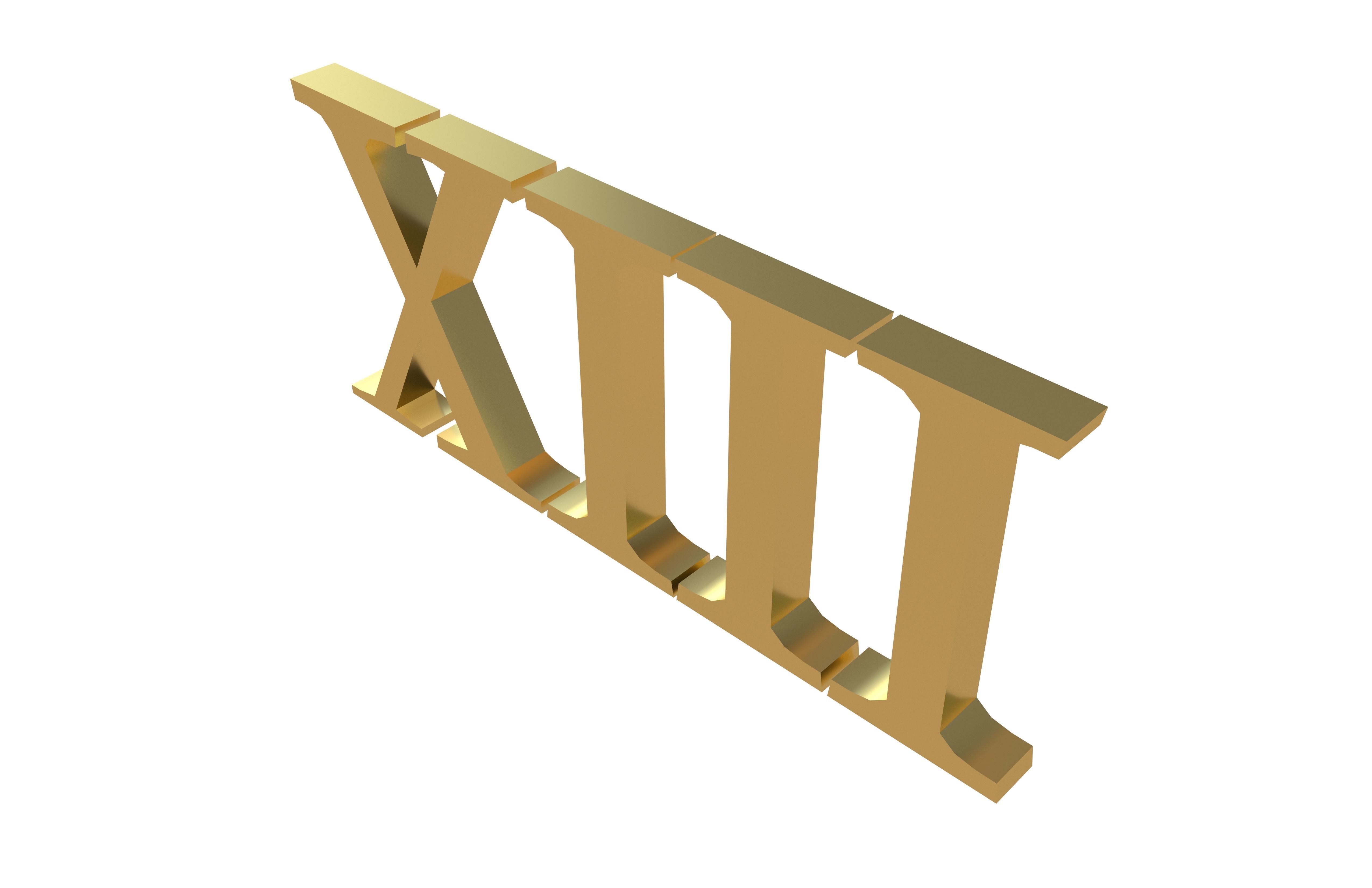 Roman Numerals 13 v1 002 Low-poly 3D model_3