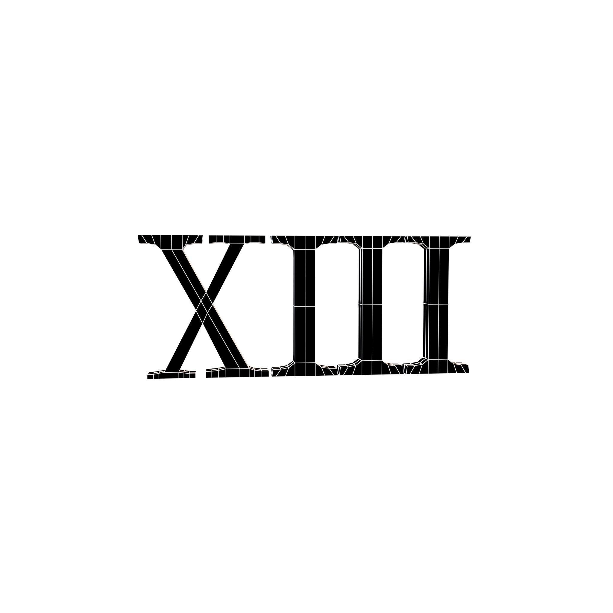 Roman Numerals 13 v1 002 Low-poly 3D model_4