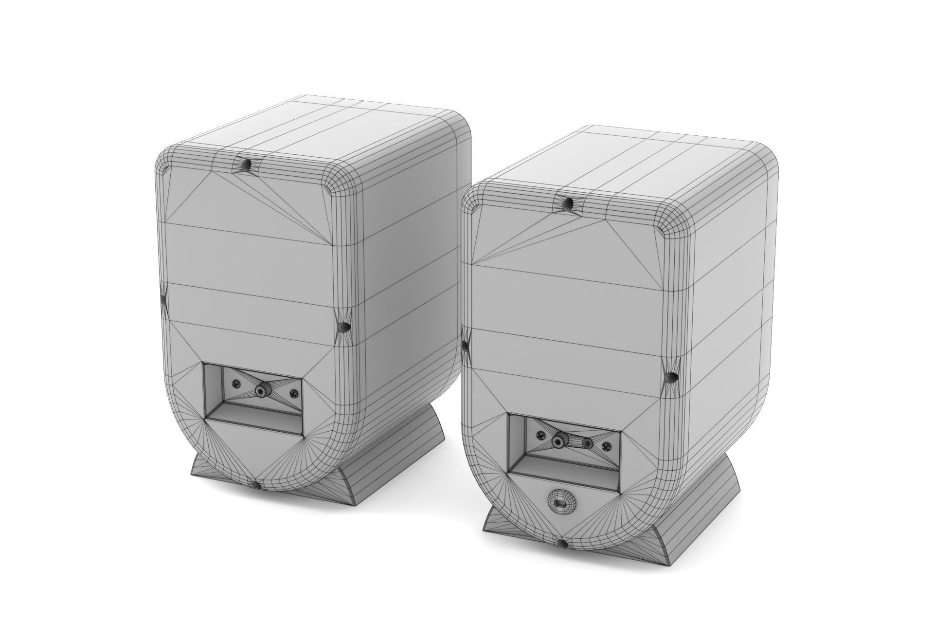 90s computer speakers 3D model_14