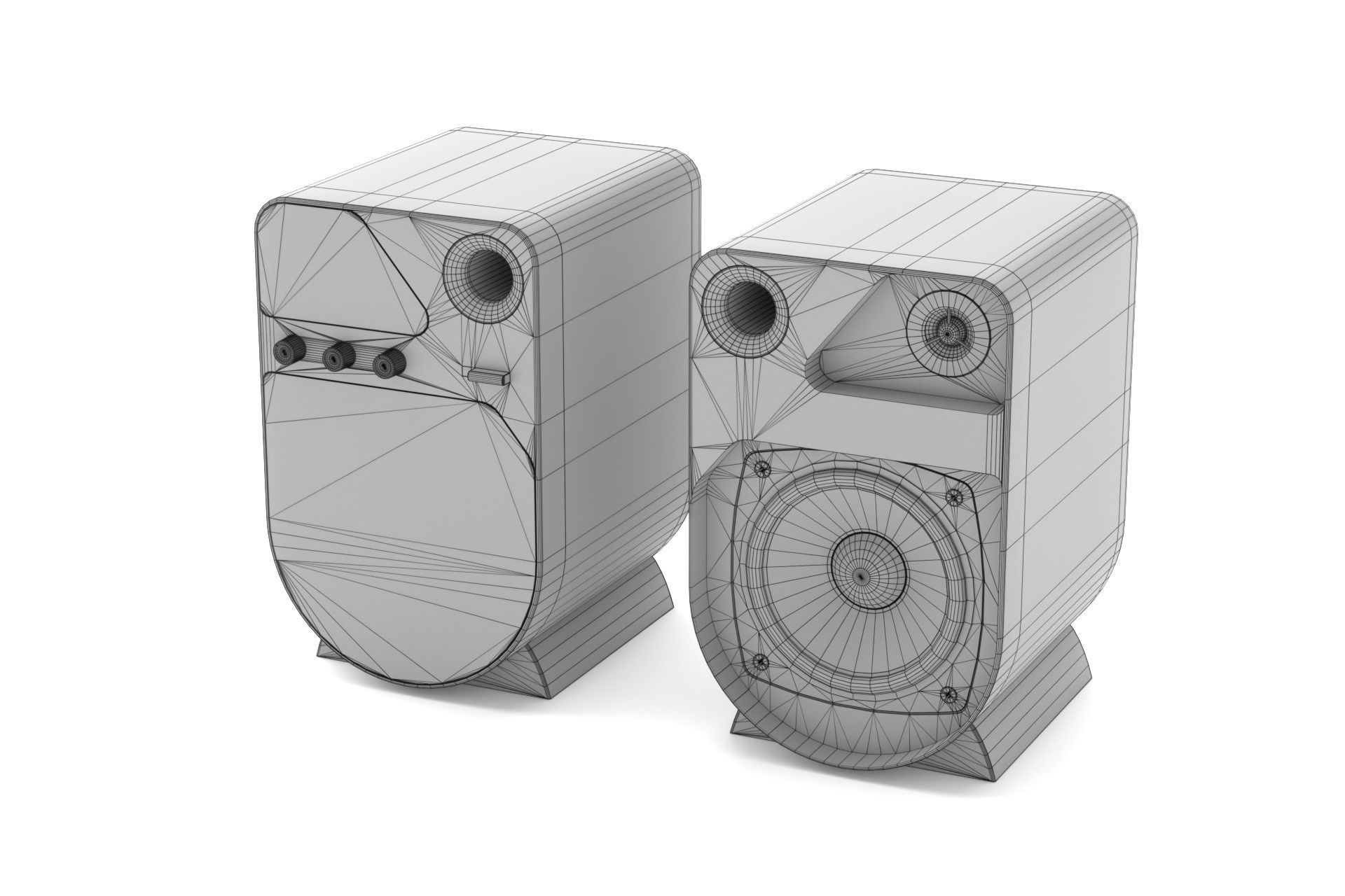 90s computer speakers 3D model_13