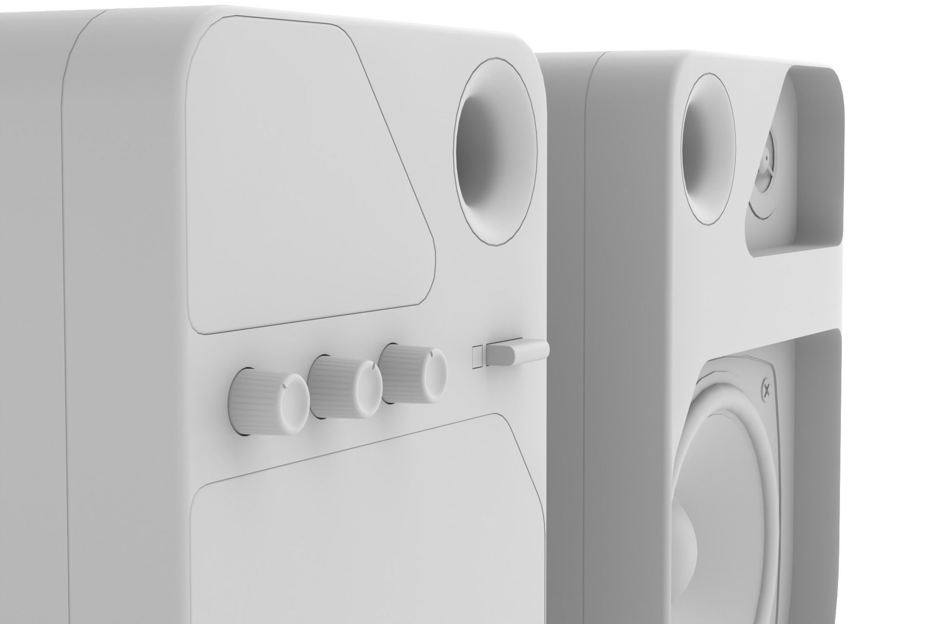 90s computer speakers 3D model_9