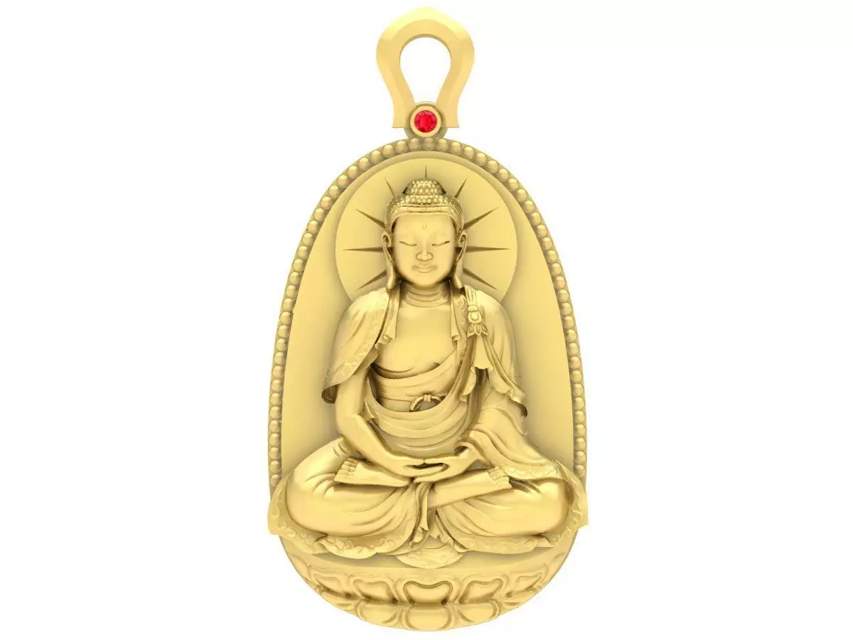 Luxury Buddha Oval Pendant for Jewelry 3622 3D print model
