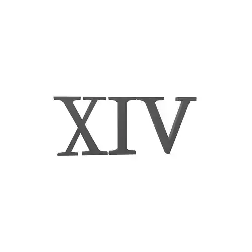 Roman Numerals 14 v1 001 Low-poly 3D model