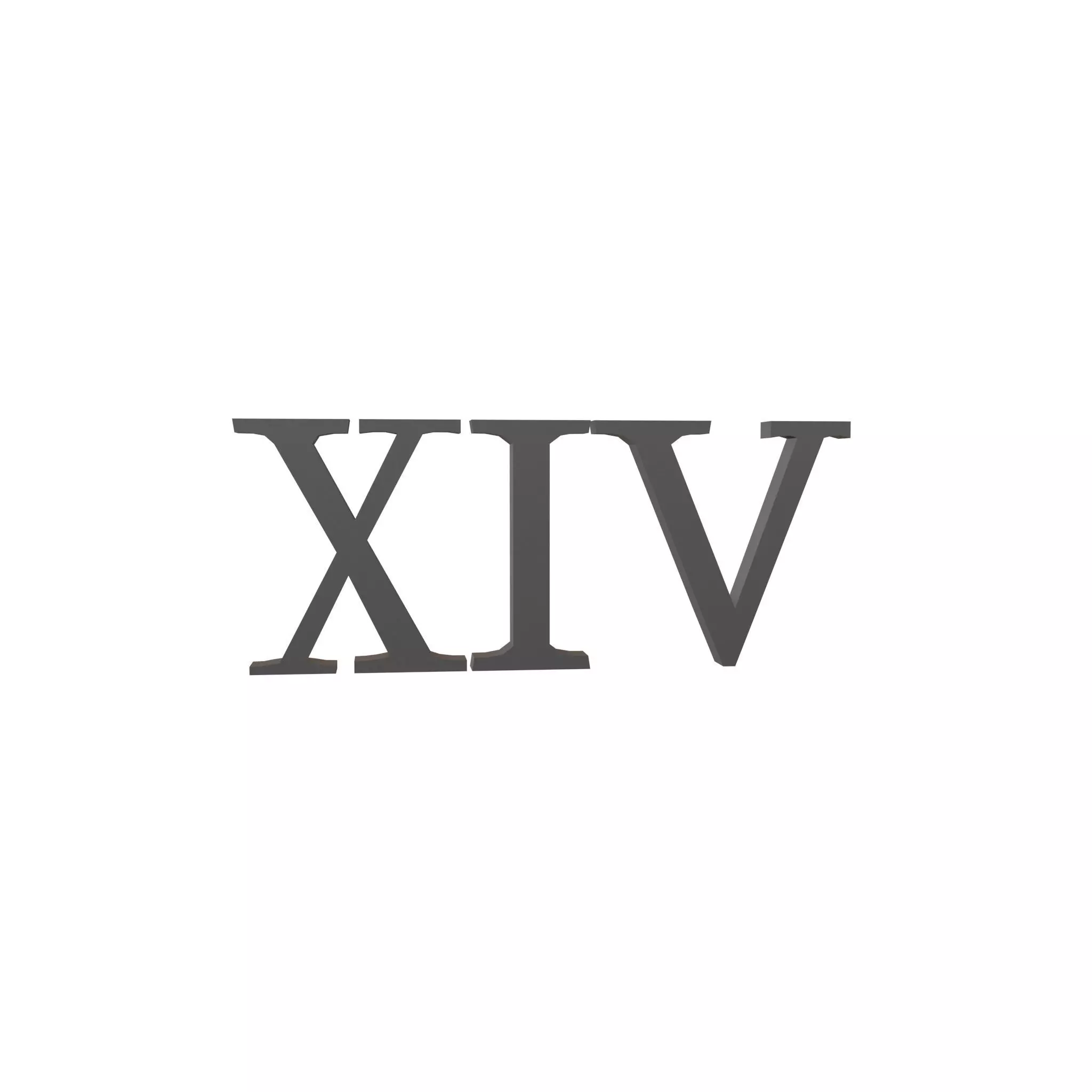 Roman Numerals 14 v1 001 Low-poly 3D model_0