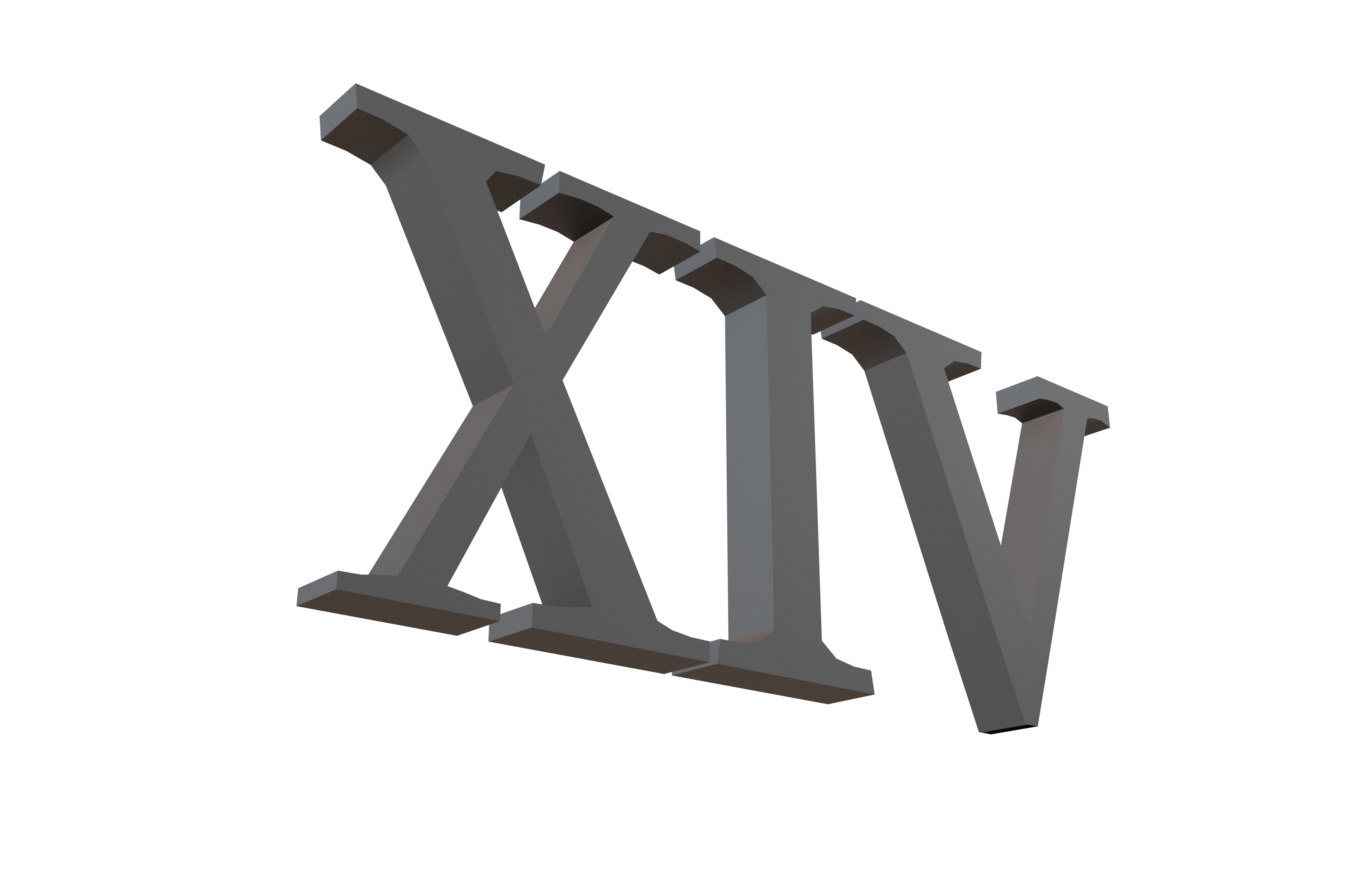 Roman Numerals 14 v1 001 Low-poly 3D model_3