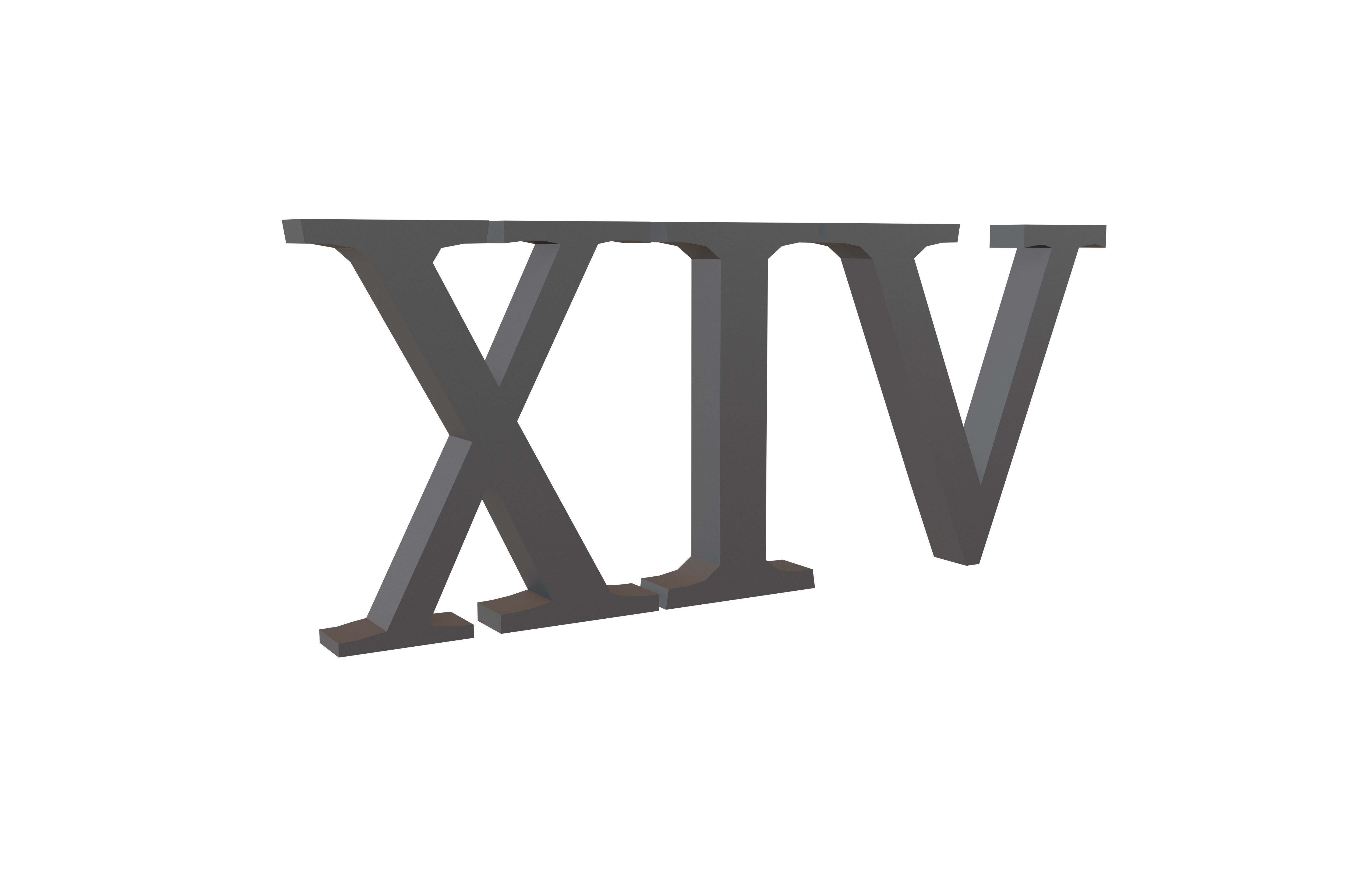 Roman Numerals 14 v1 001 Low-poly 3D model_1