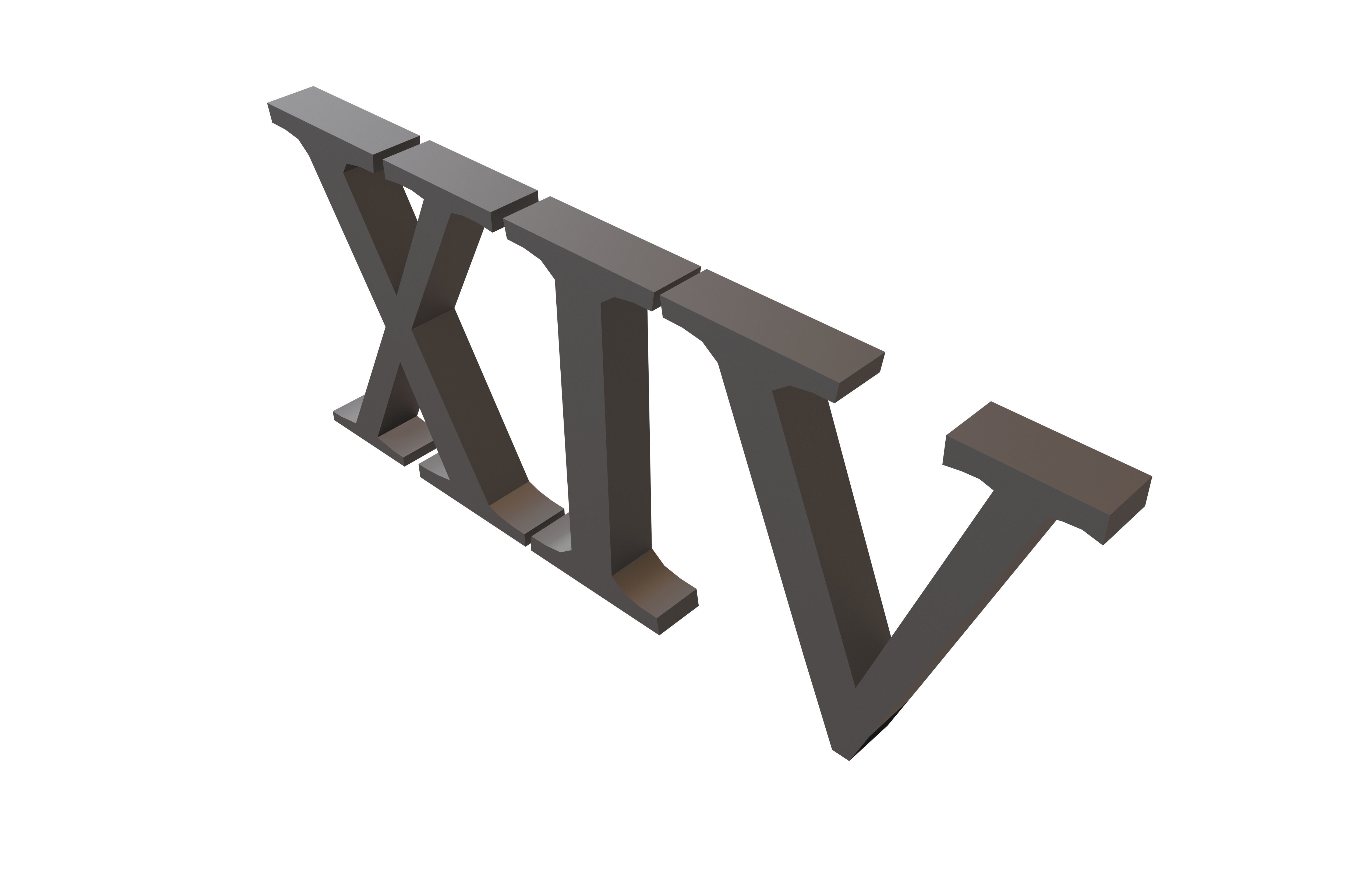 Roman Numerals 14 v1 001 Low-poly 3D model_2