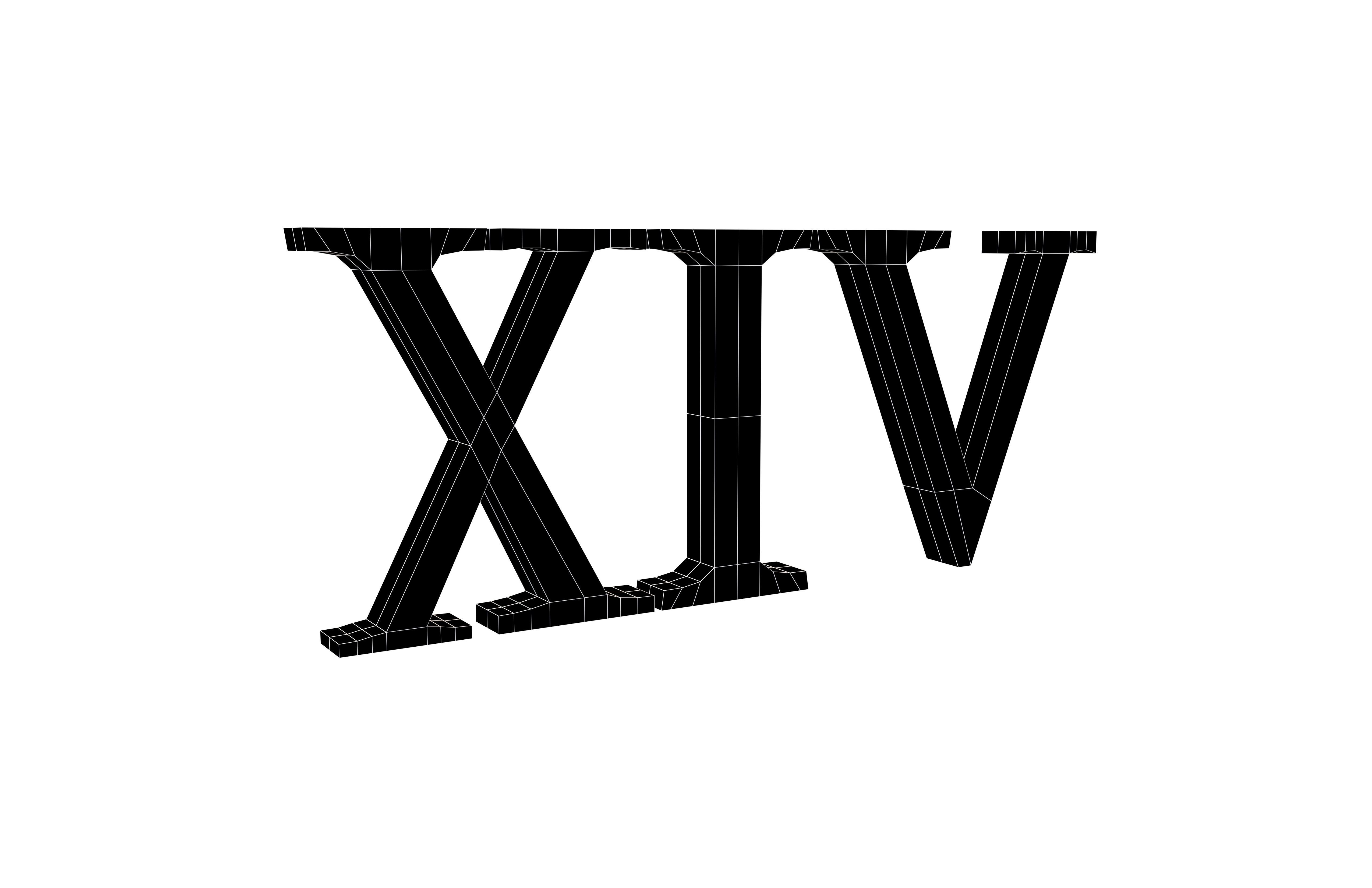 Roman Numerals 14 v1 003 Low-poly 3D model_5