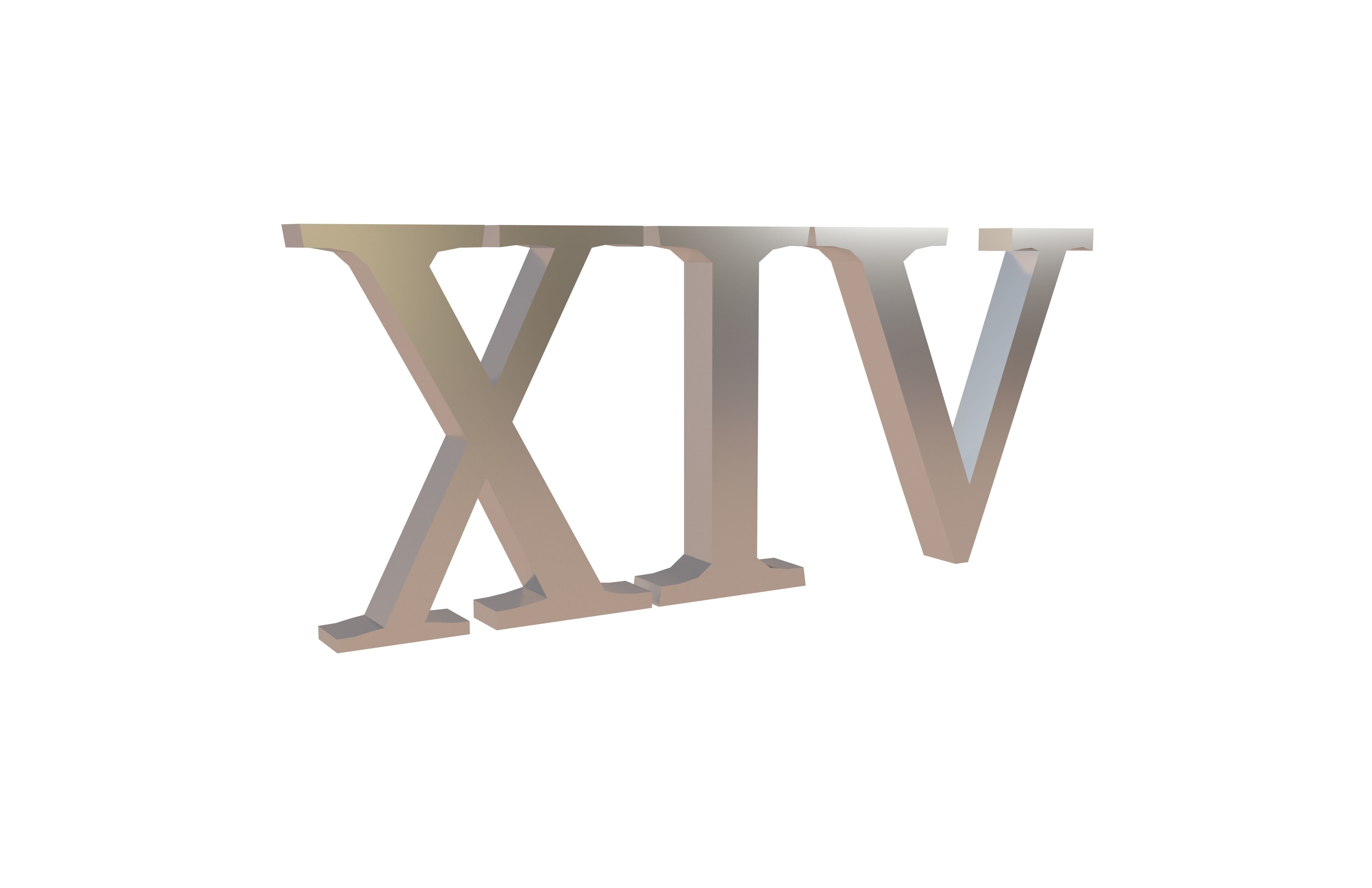 Roman Numerals 14 v1 003 Low-poly 3D model_1