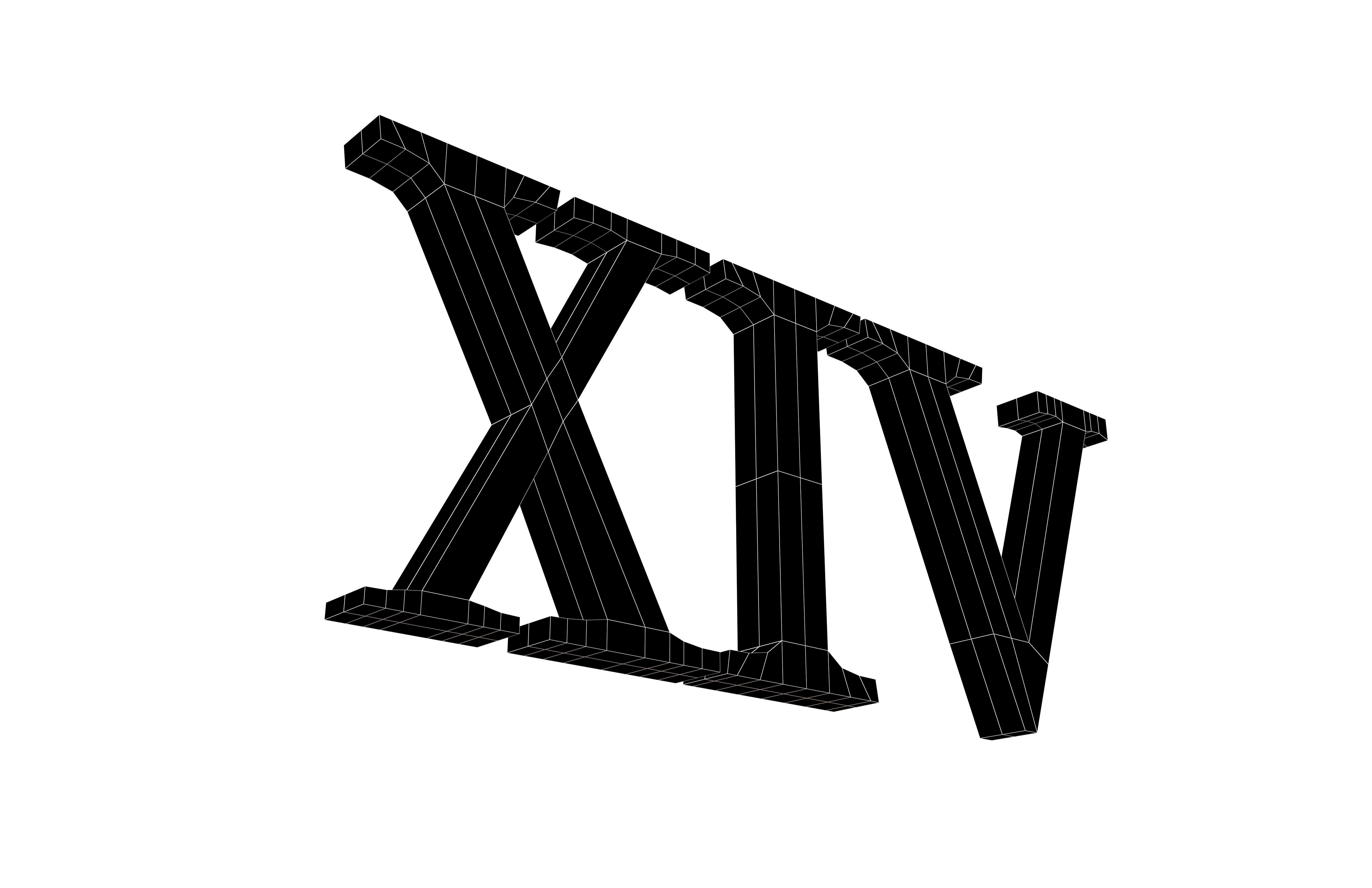 Roman Numerals 14 v1 003 Low-poly 3D model_7