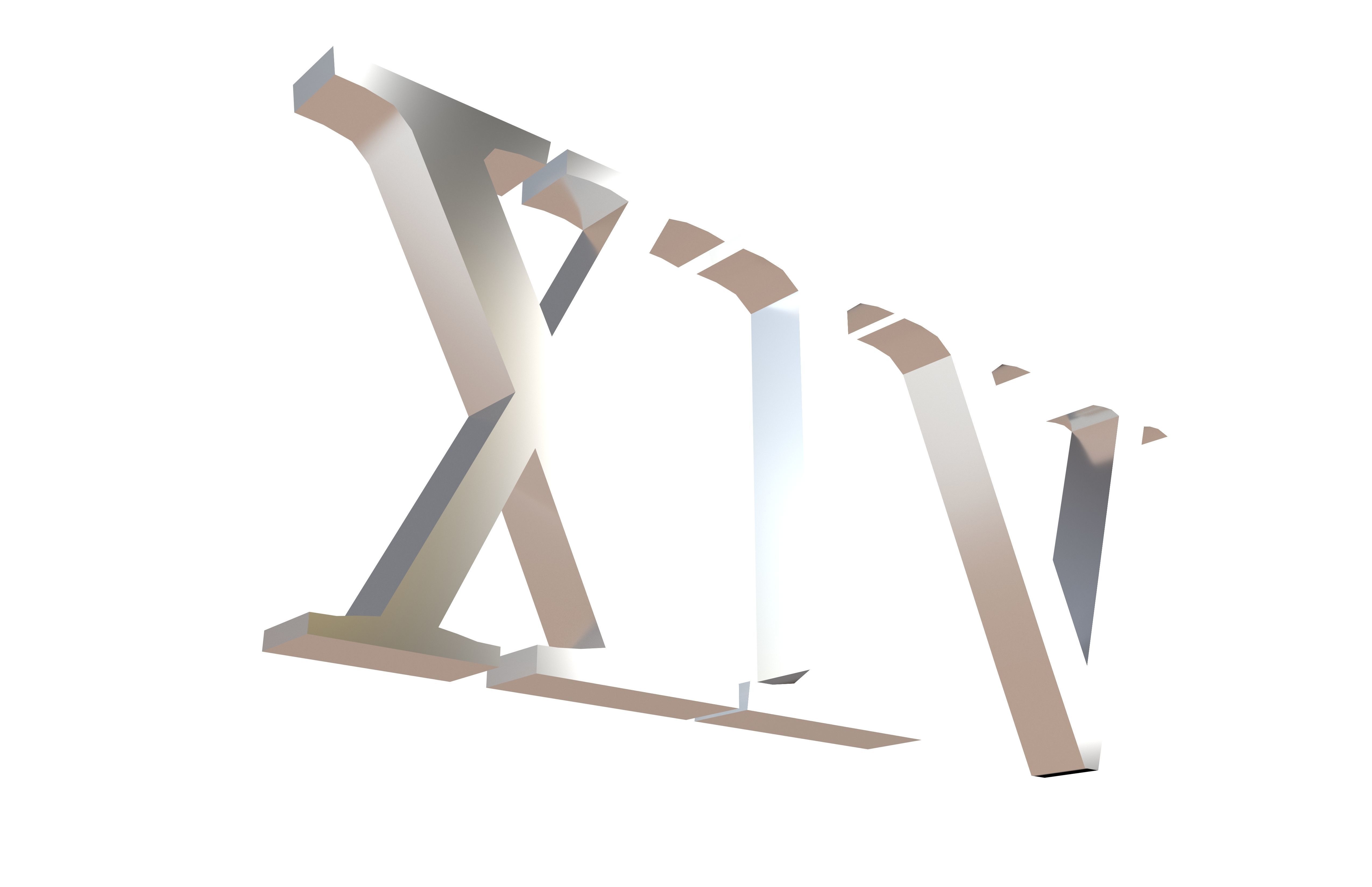 Roman Numerals 14 v1 003 Low-poly 3D model_3