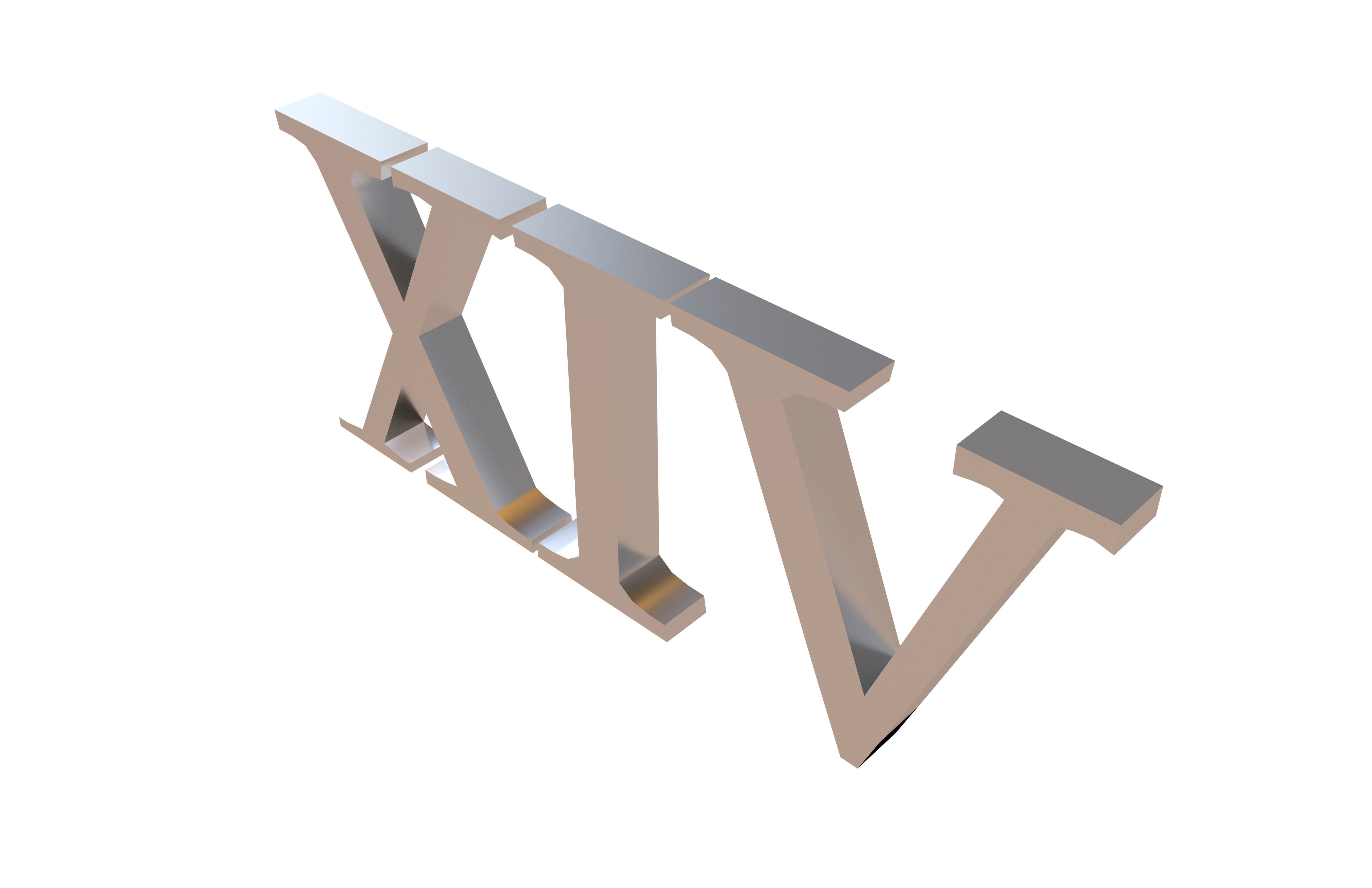 Roman Numerals 14 v1 003 Low-poly 3D model_2