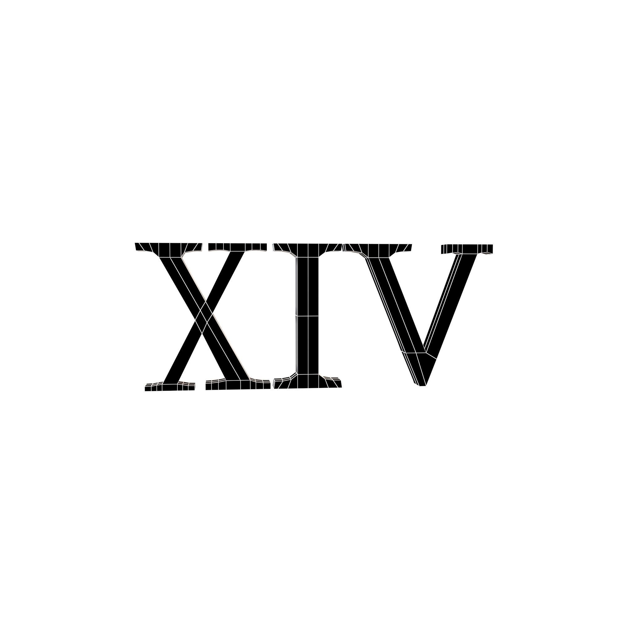 Roman Numerals 14 v1 003 Low-poly 3D model_4