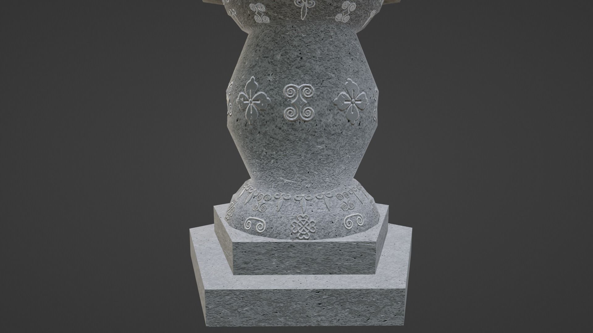 Stone Lantern Low-poly 3D model_7