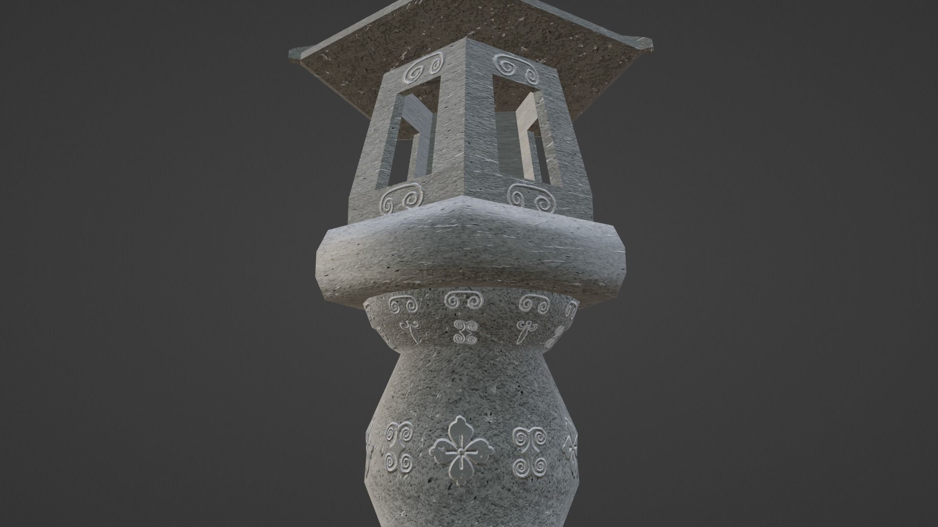 Stone Lantern Low-poly 3D model_6