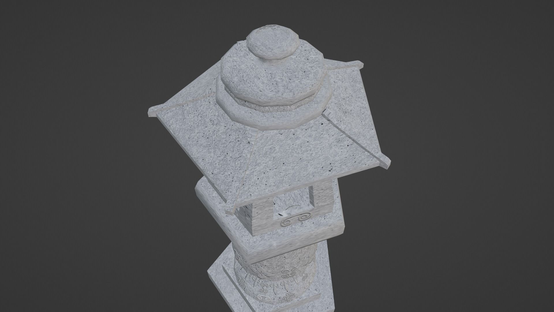 Stone Lantern Low-poly 3D model_5