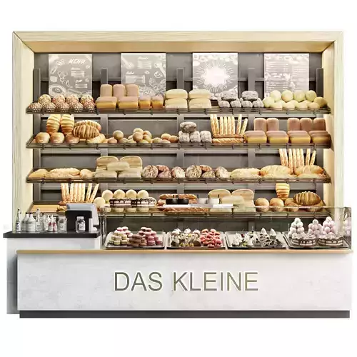 Bakery with pastries and desserts 3D model