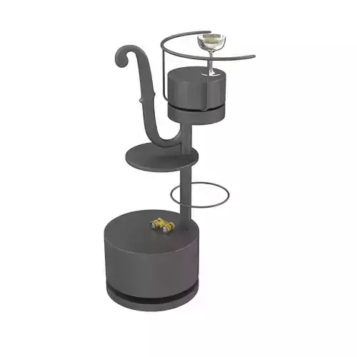 chair metal stand with glass