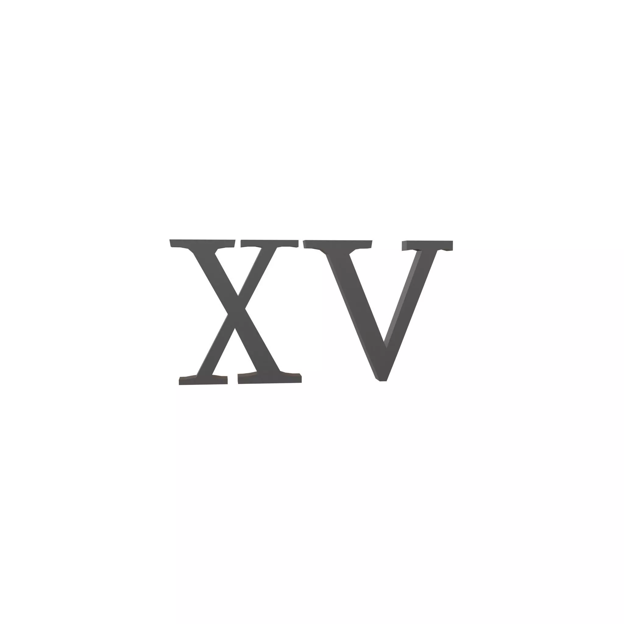 Roman Numerals 15 v1 001 Low-poly 3D model_0