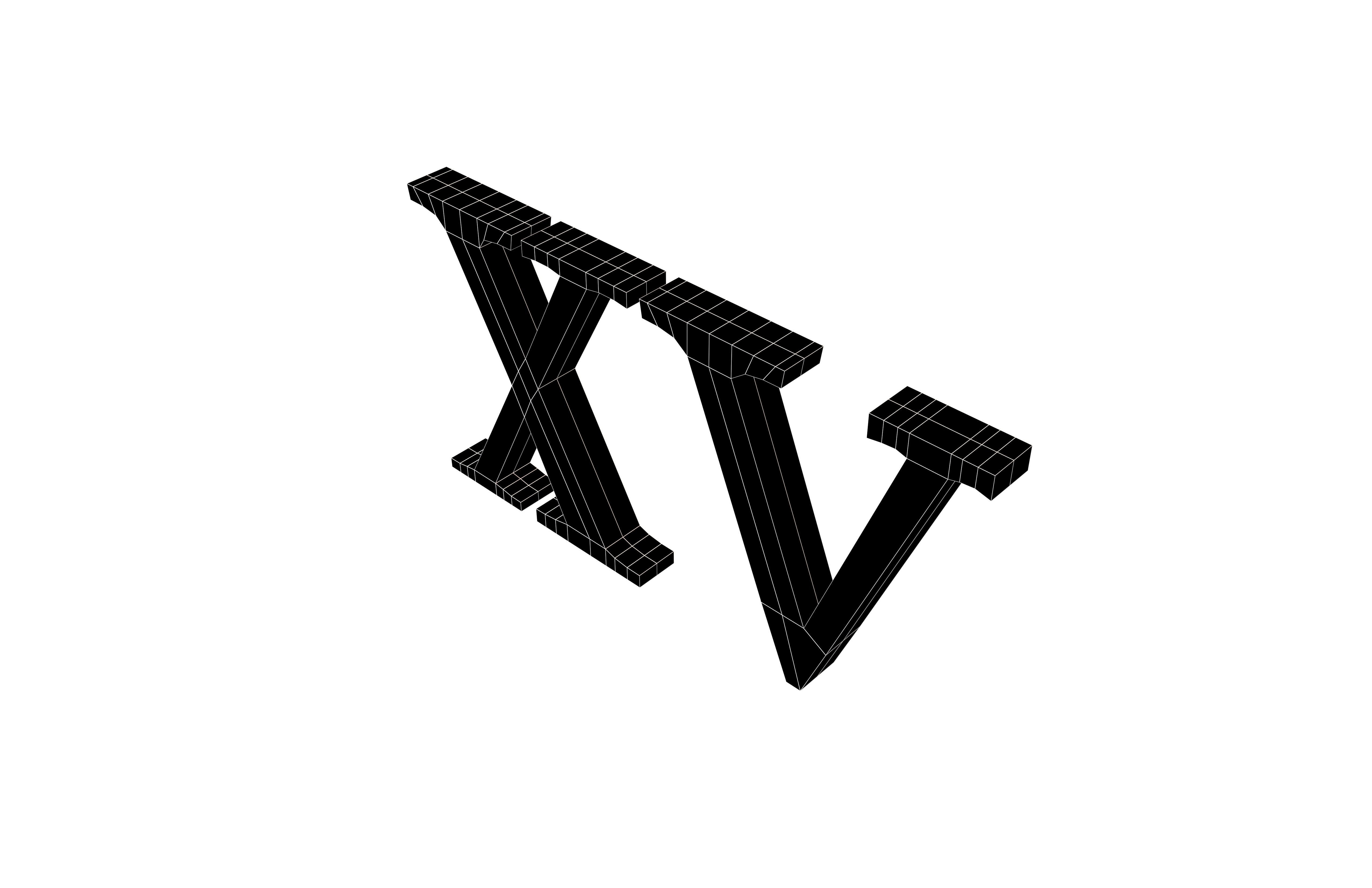 Roman Numerals 15 v1 001 Low-poly 3D model_6