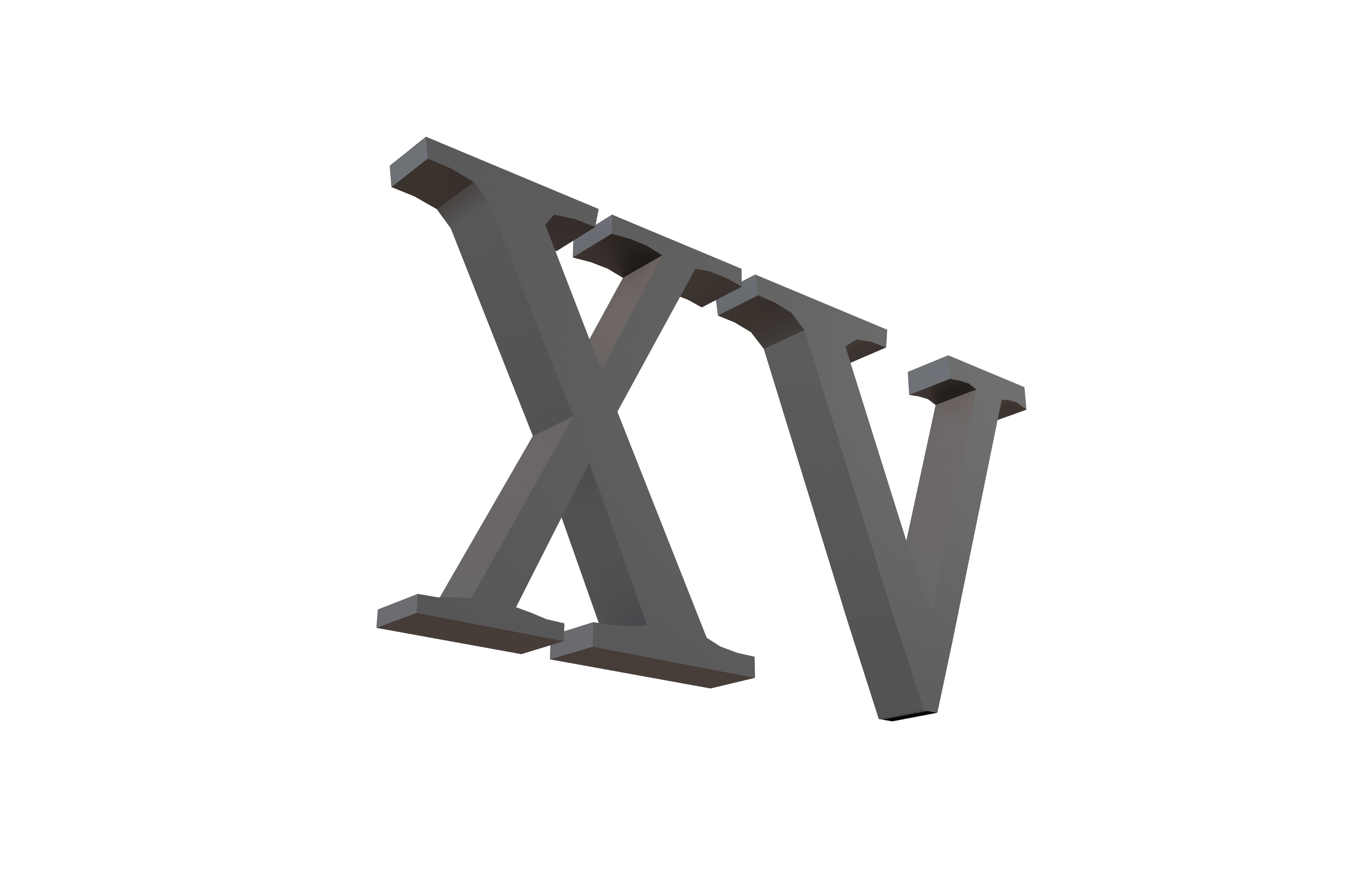 Roman Numerals 15 v1 001 Low-poly 3D model_3