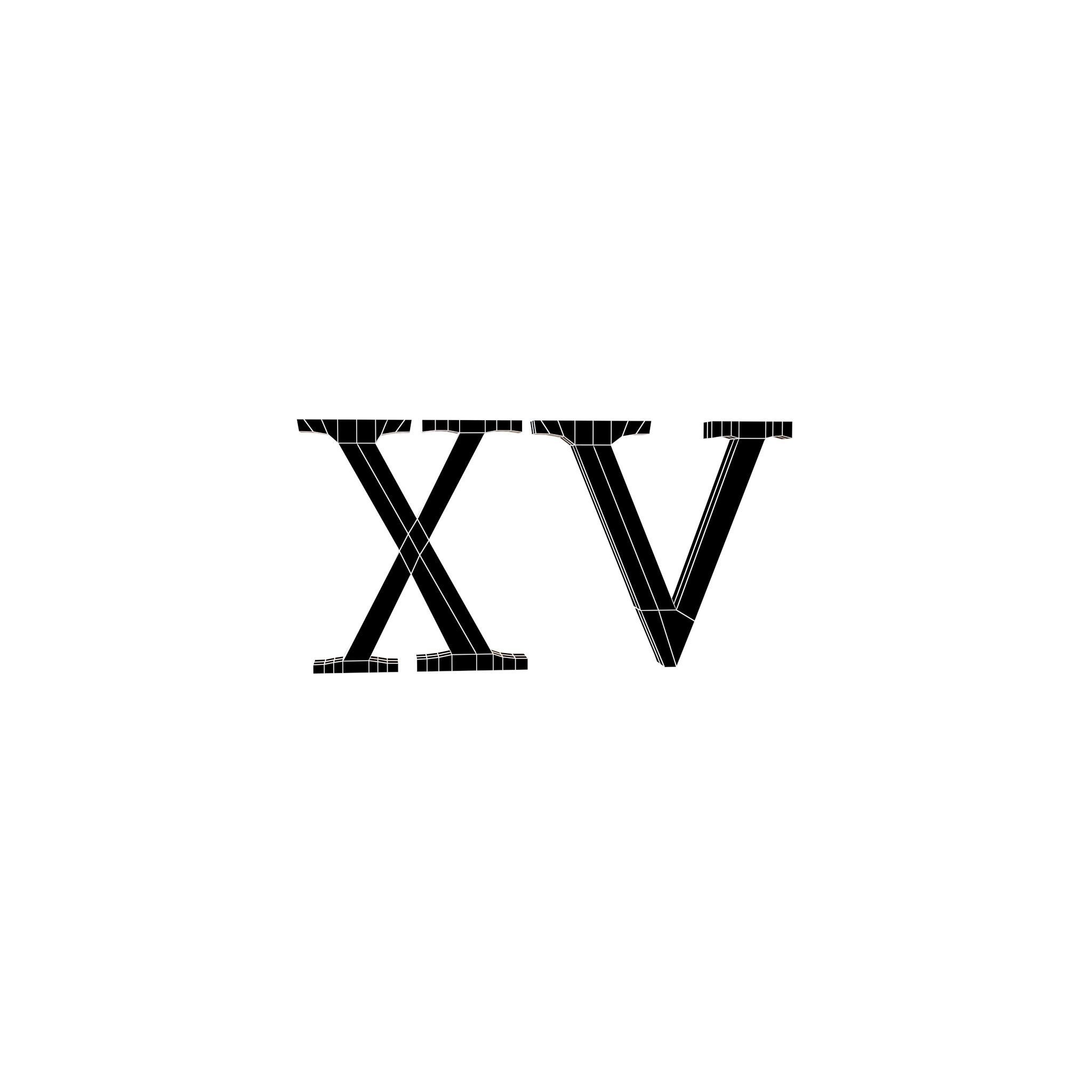 Roman Numerals 15 v1 001 Low-poly 3D model_4