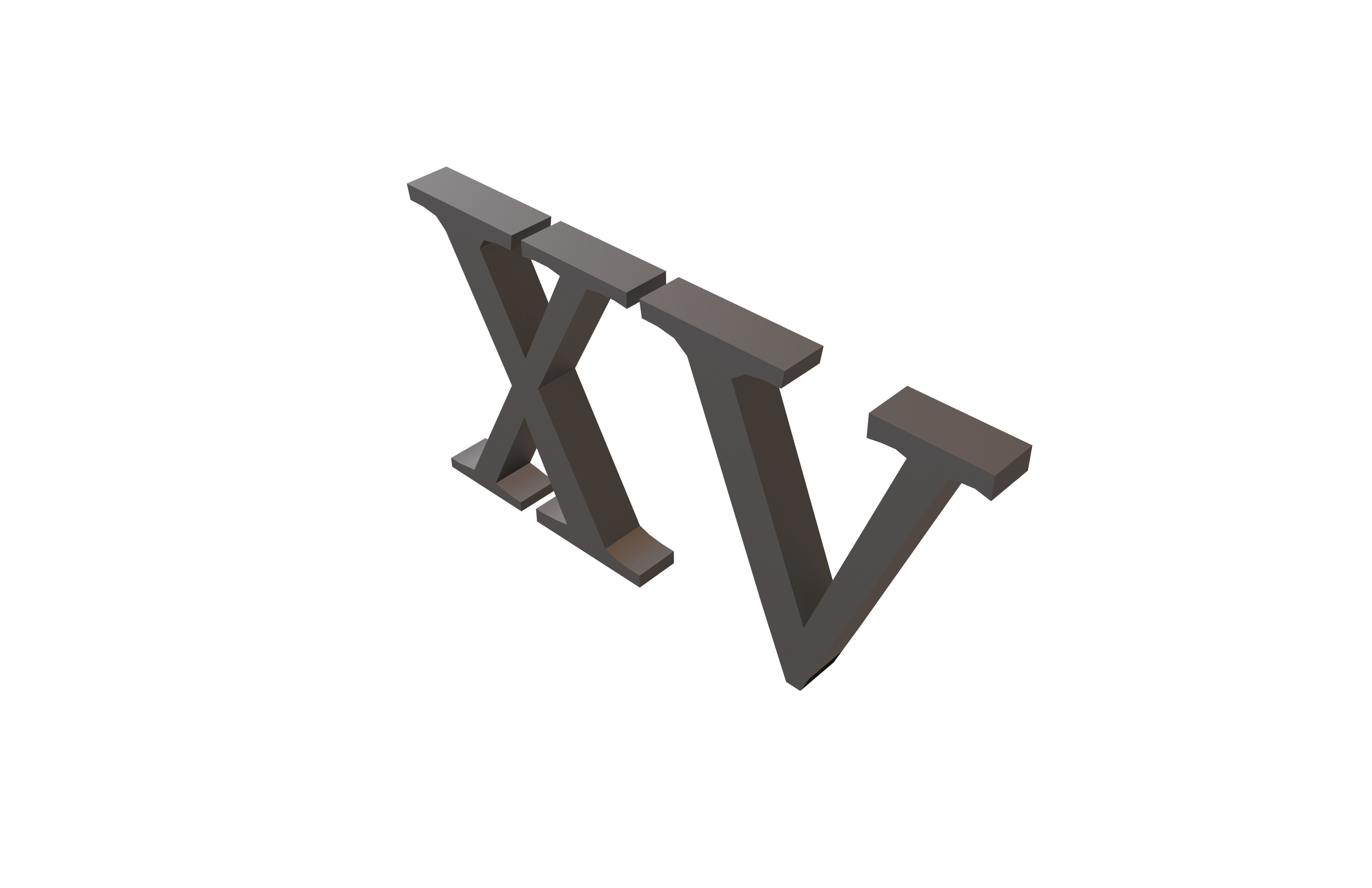 Roman Numerals 15 v1 001 Low-poly 3D model_2