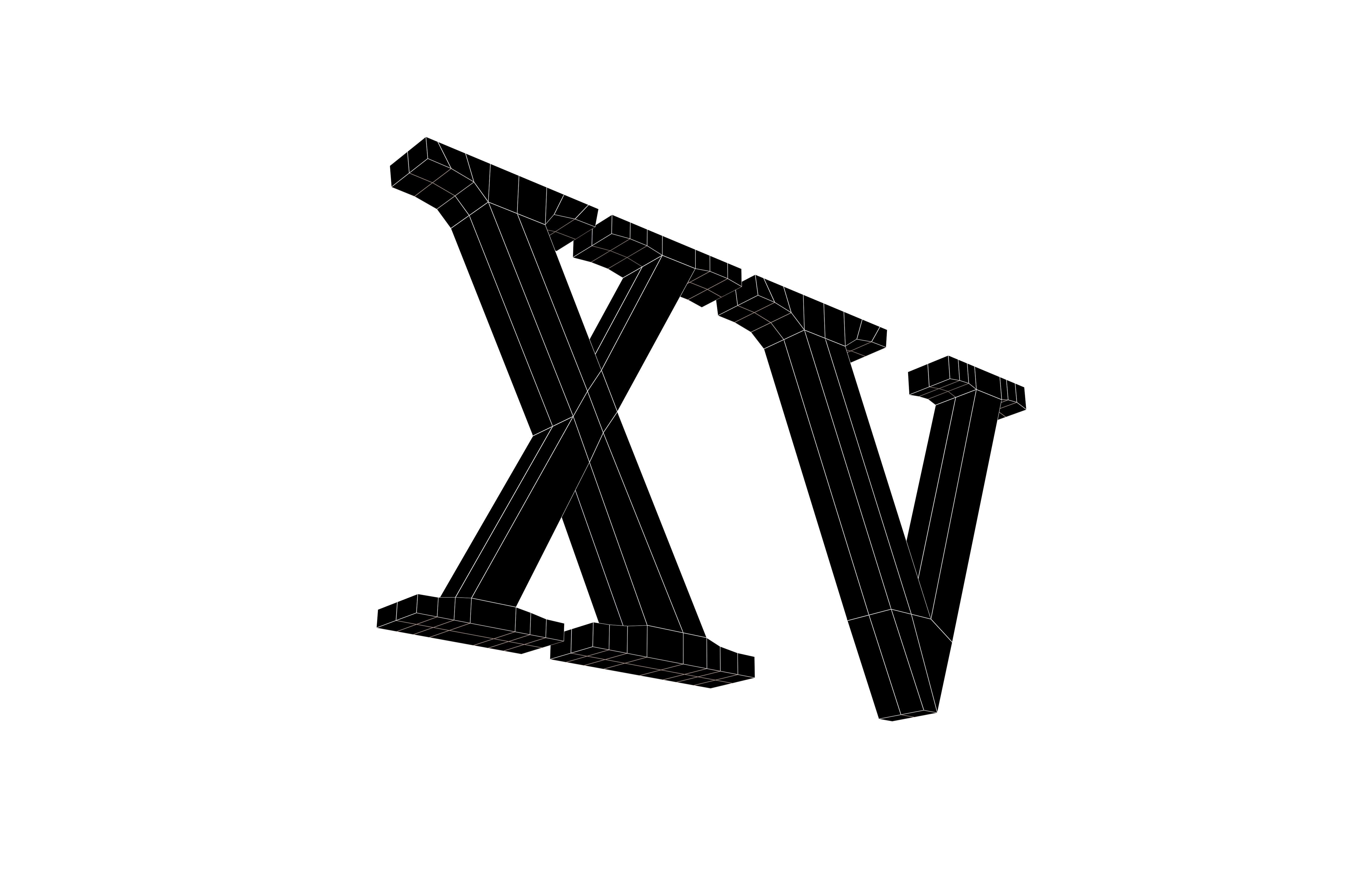 Roman Numerals 15 v1 001 Low-poly 3D model_7