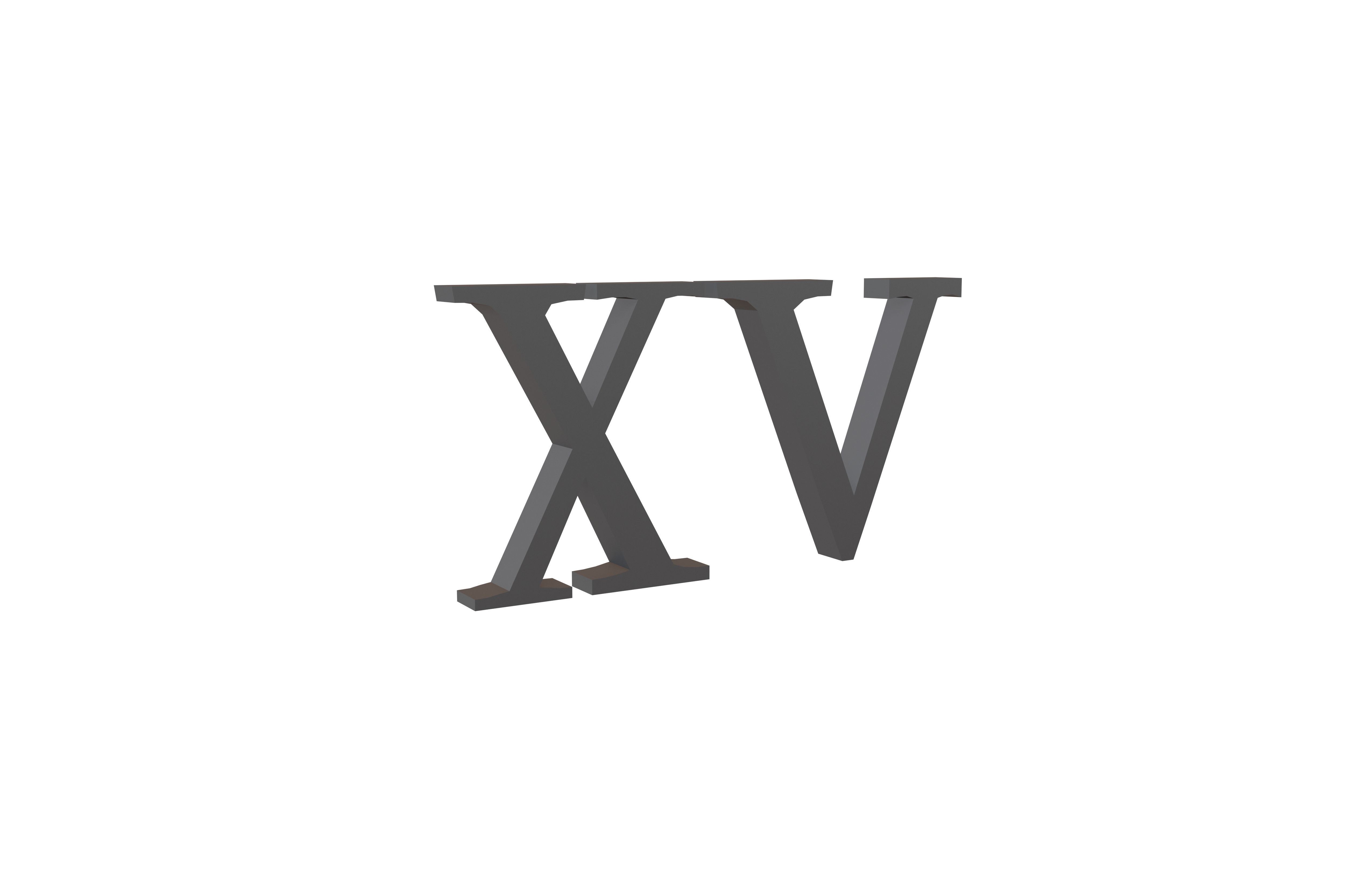 Roman Numerals 15 v1 001 Low-poly 3D model_1