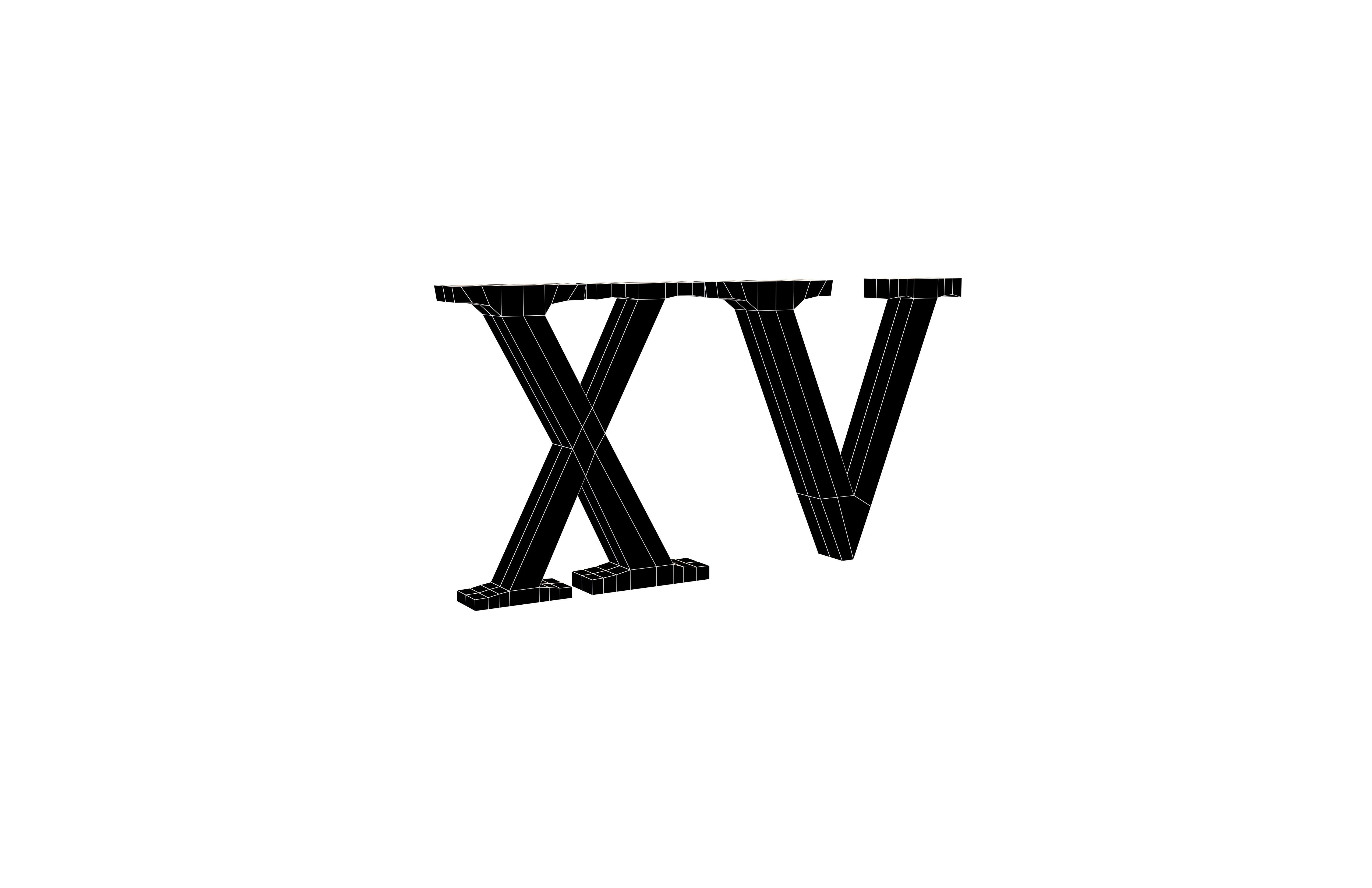 Roman Numerals 15 v1 001 Low-poly 3D model_5