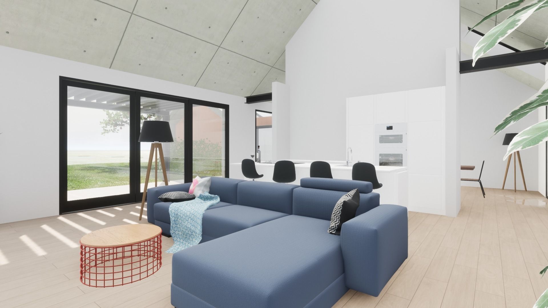 3 bedroom barn-house 3D model_4