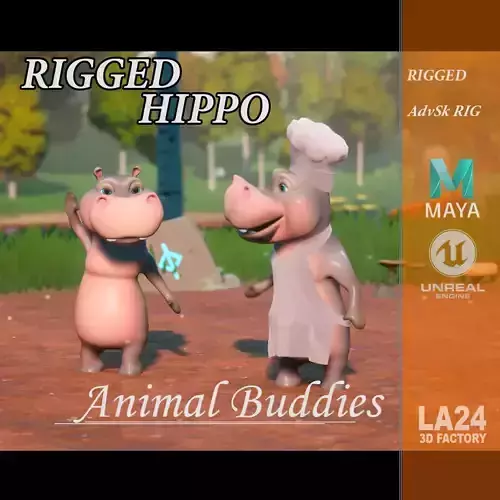  Jungle Animal Buddies - HIPPO